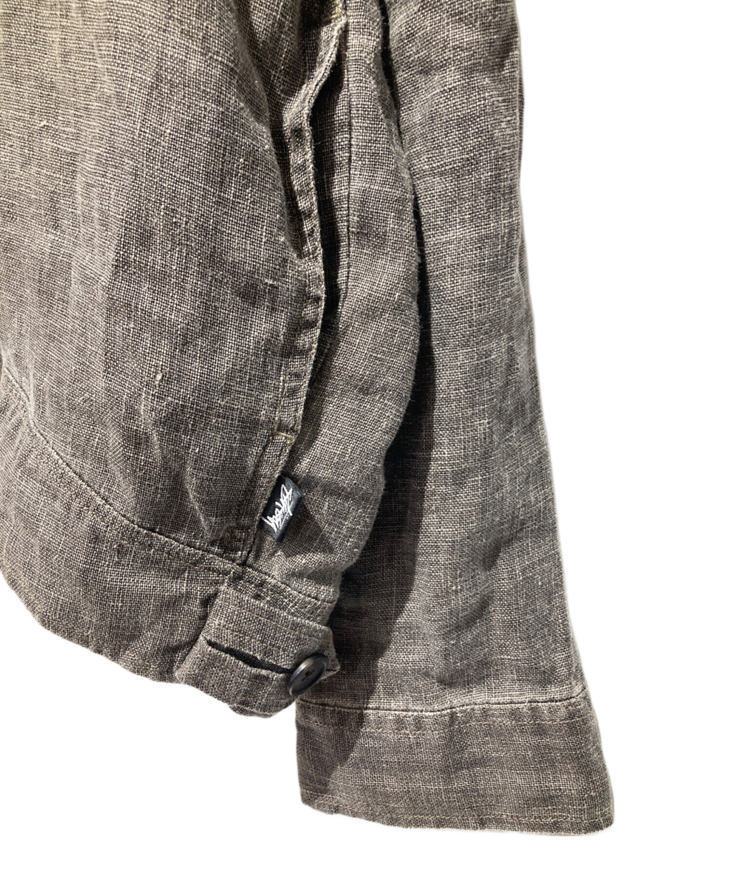 中古・古着通販】stussy (ステューシー) Boxy Linen Zip Jacket グレー
