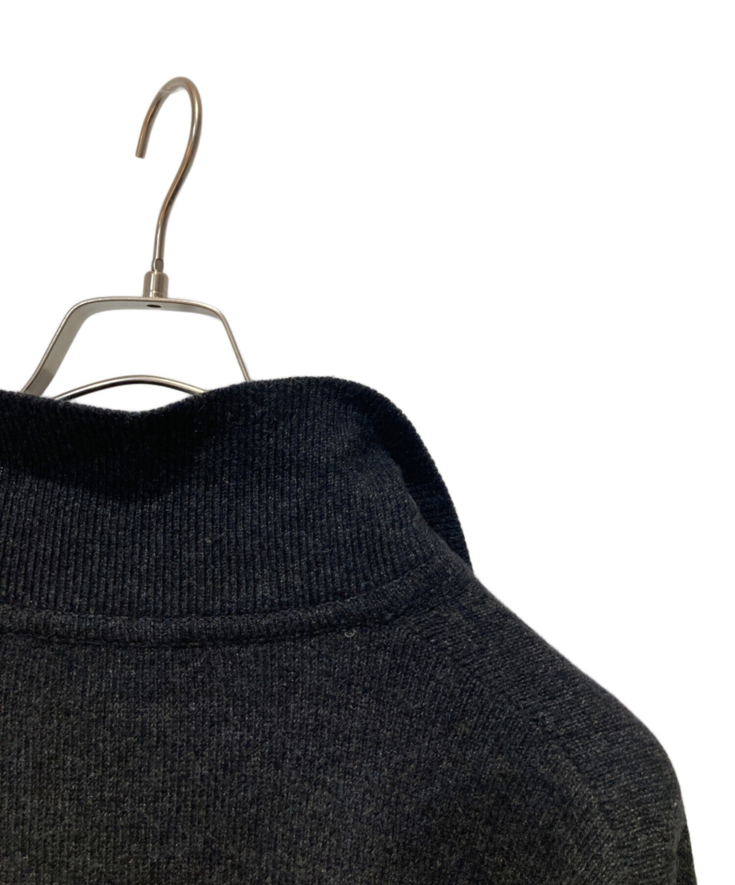 90s HERMES ウールカシミヤ ハイネックジップニット 黒系 中古・古着通販】HERMES (エルメス) ウールカシミヤジップニット