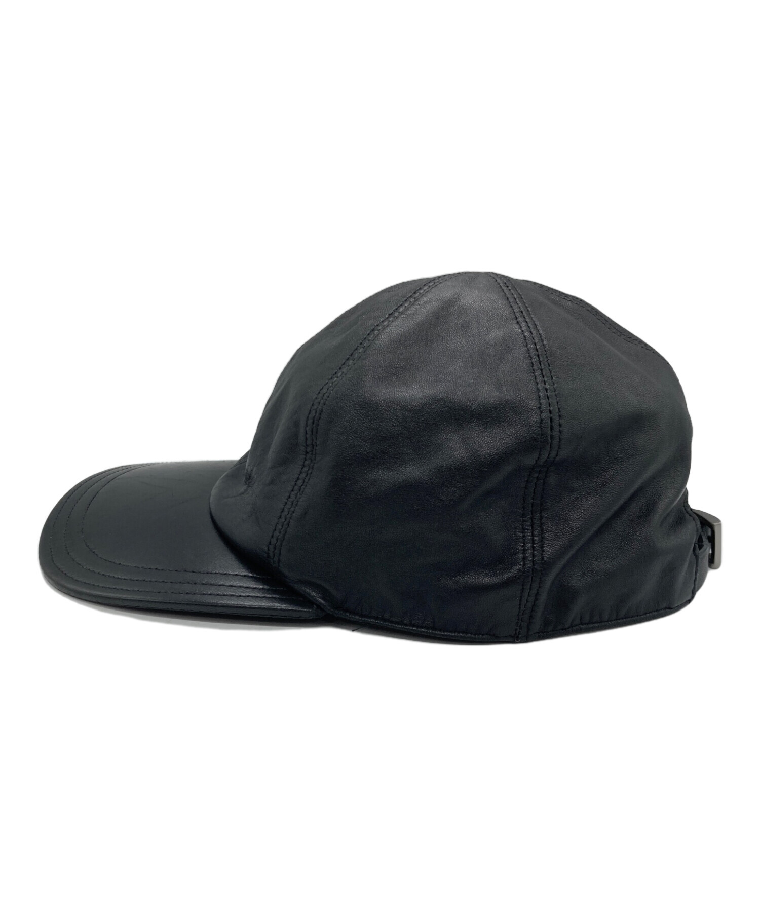 中古・古着通販】PRADA (プラダ) レザーキャップ ブラウン サイズ:M 