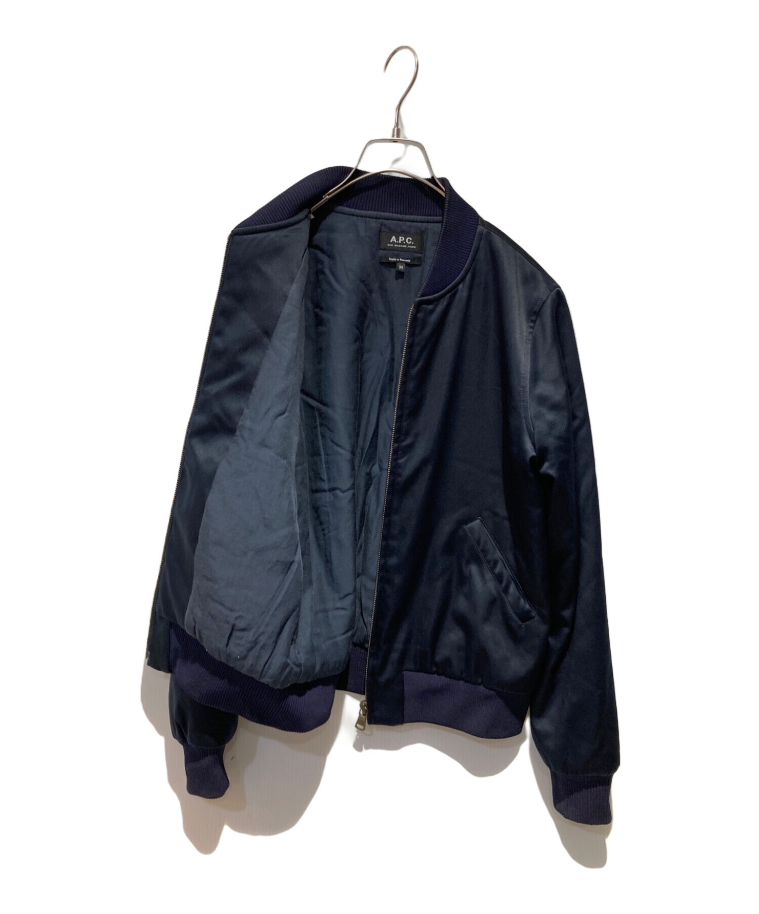 A.P.C. MA-1ジャケット ネイビー Mサイズ 中古・古着通販】A.P.C. (アーペーセー) MA-1ジャケット ネイビー