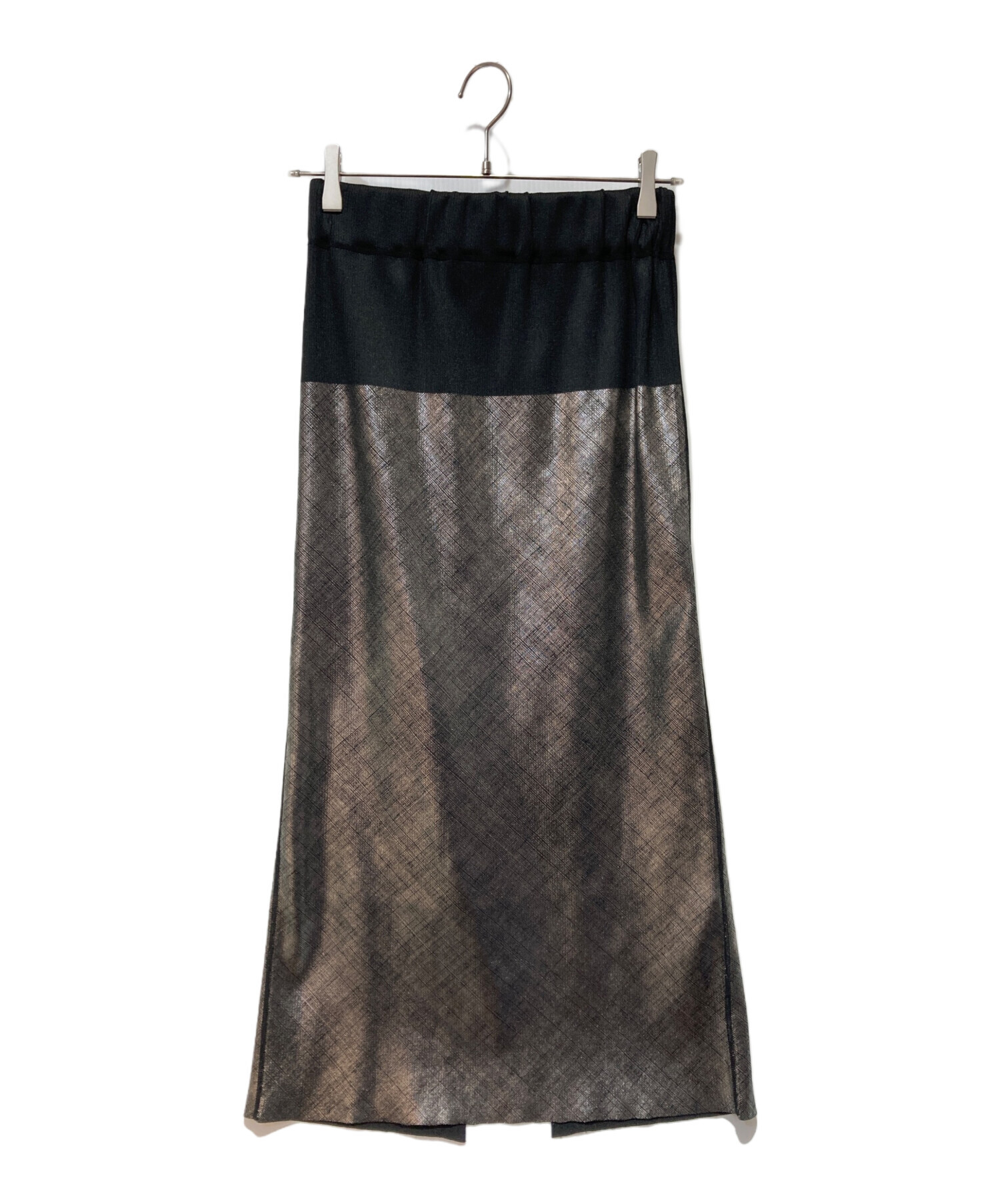 NAKAGAMIナカガミ シフォンロングスカート ウエストゴム 中古・古着通販】nakagami (ナカガミ) タイトスカート ブラック サイズ
