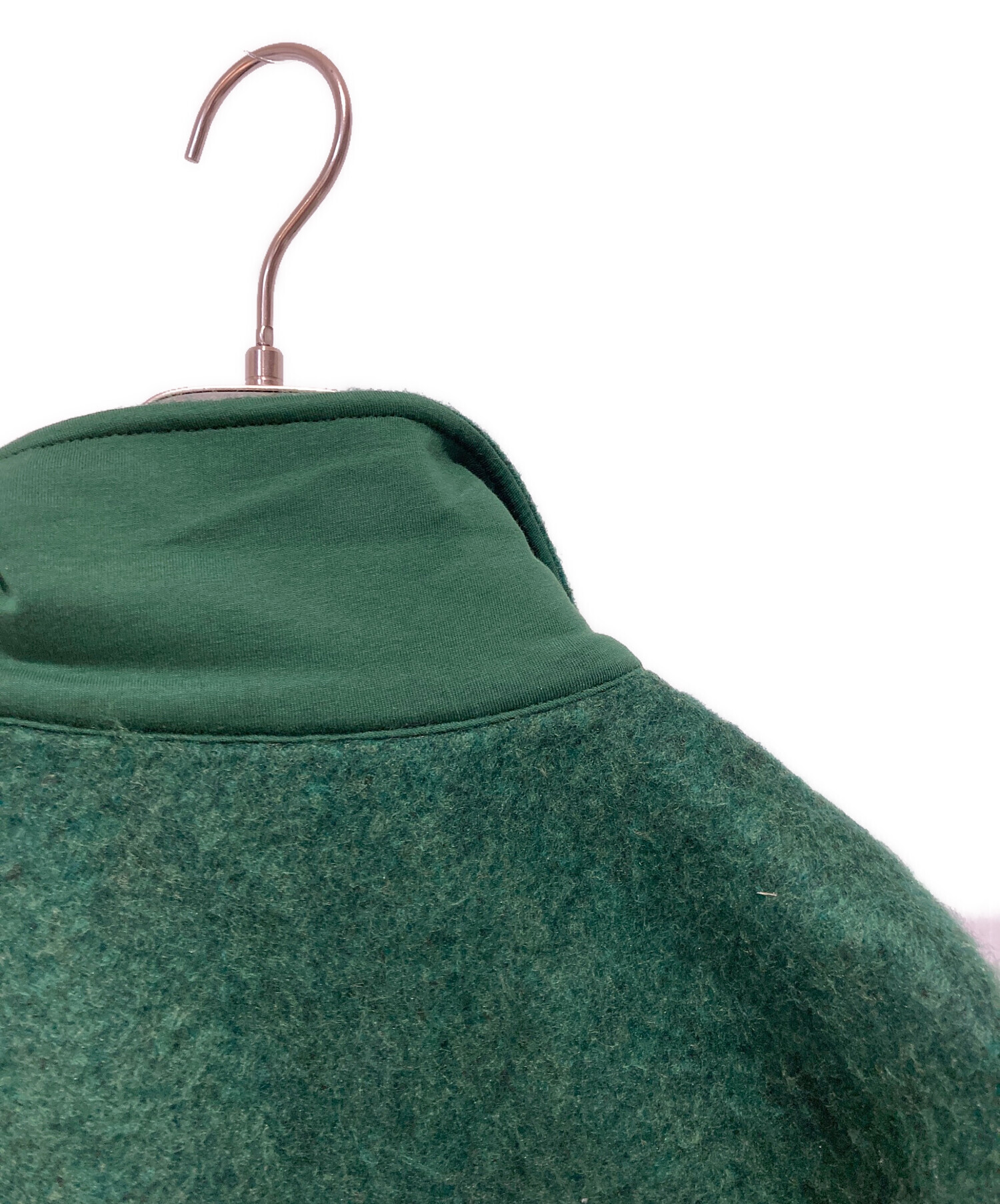 【グリーン】ウールブレンドフェルトオーバーサイズ アウターシャツ LACOSTE｜ウールブレンドフェルトオーバーサイズ アウターシャツ