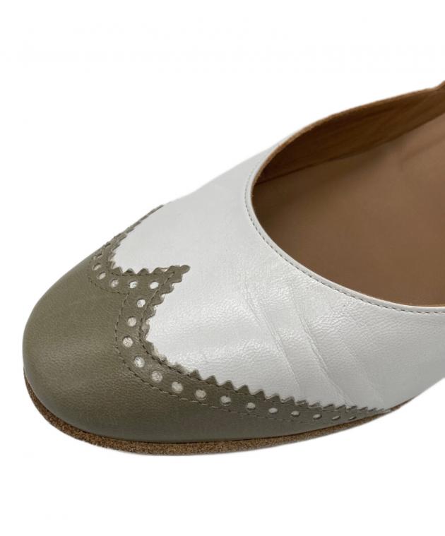 中古・古着通販】HERMES (エルメス) バイカラーパンプス ホワイト