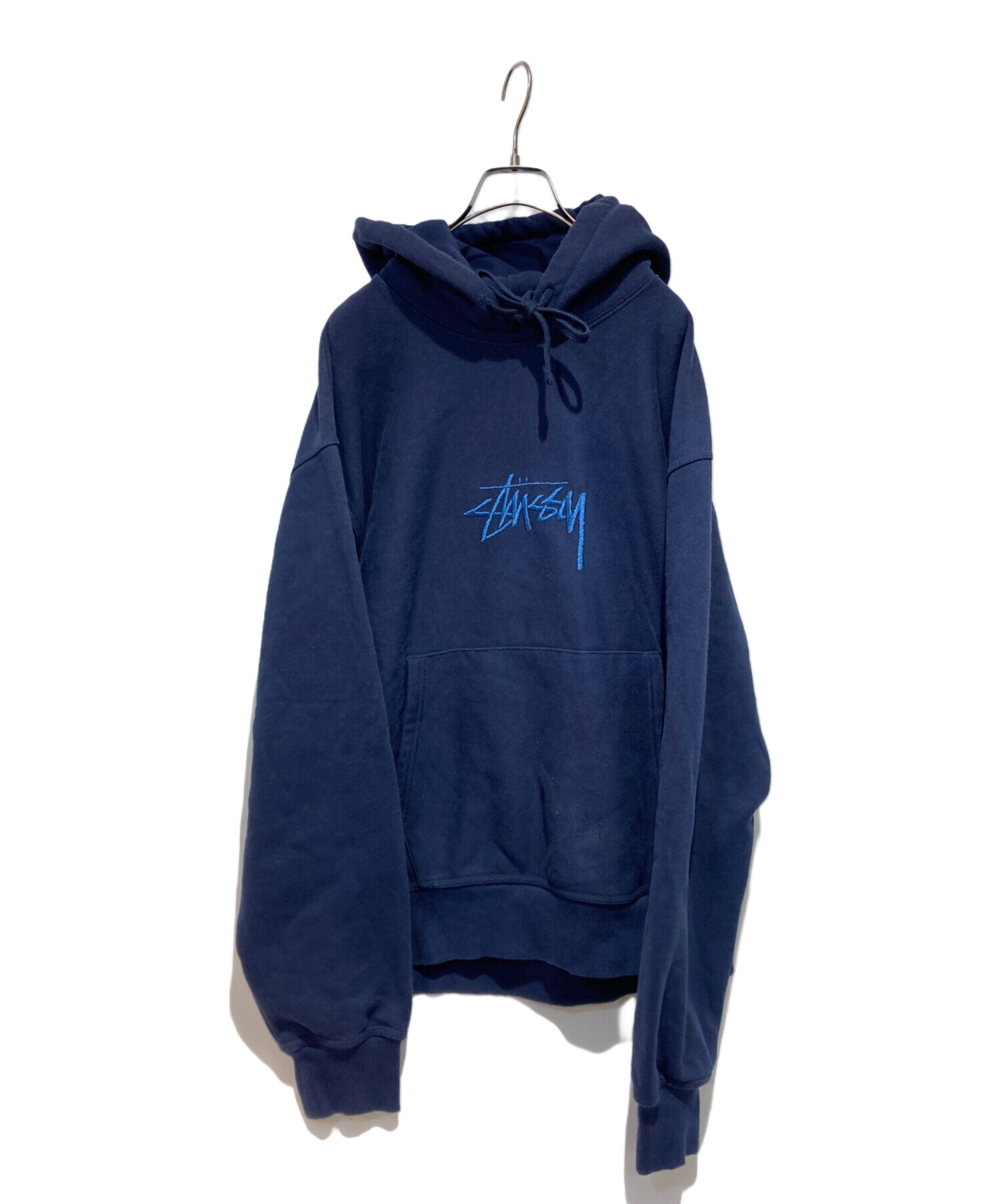 Stussy ネイビー パーカー 中古・古着通販】stussy (ステューシー) プルオーバーパーカー