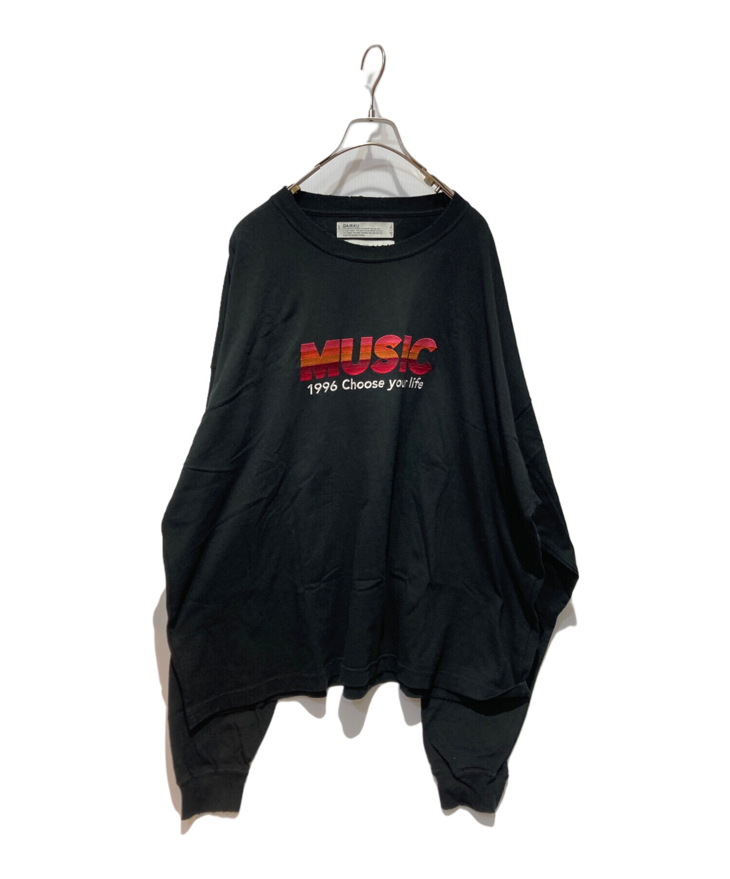 DAIRIK MUSIC 長袖カットソー フリーサイズ　黒 DAIRIK MUSIC 長袖カットソー フリーサイズ 黒 オンライン