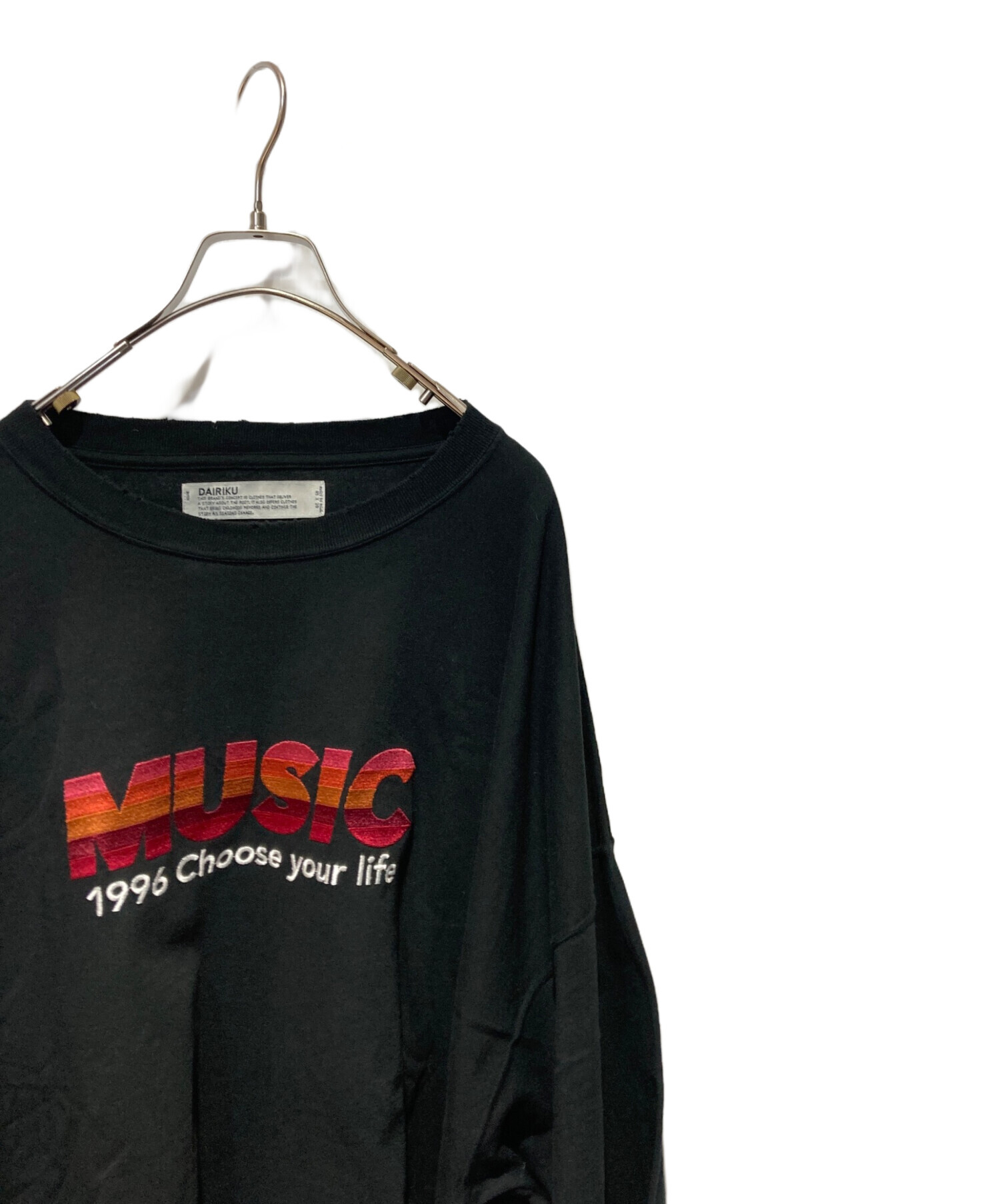 中古・古着通販】DAIRIKU (ダイリク) MUSIC Tee ブラック サイズ:Free