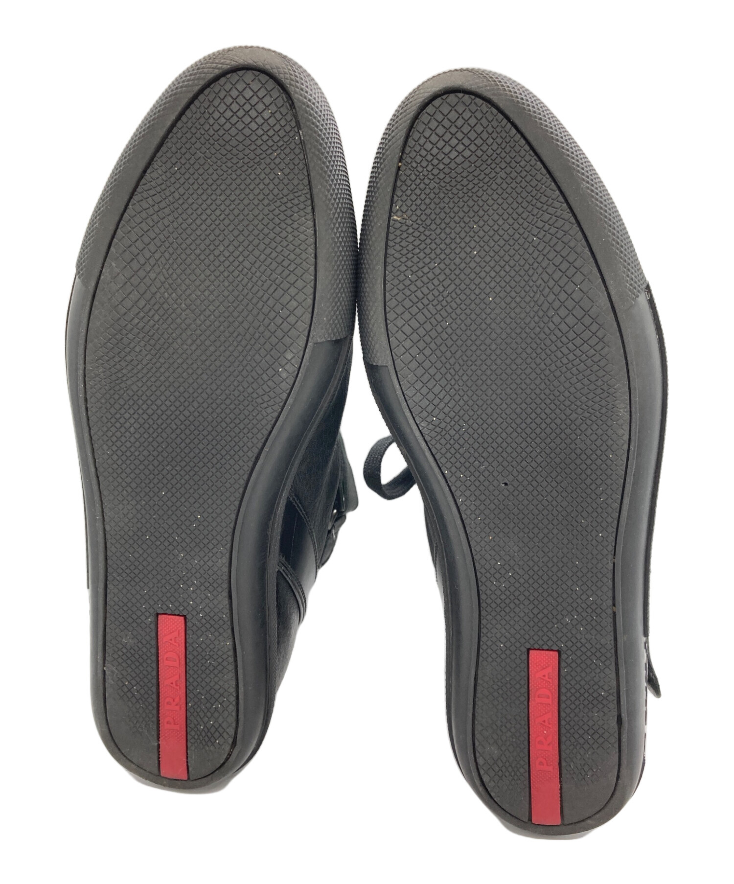 中古・古着通販】PRADA (プラダ) ハイカットレザーシューズ ブラック