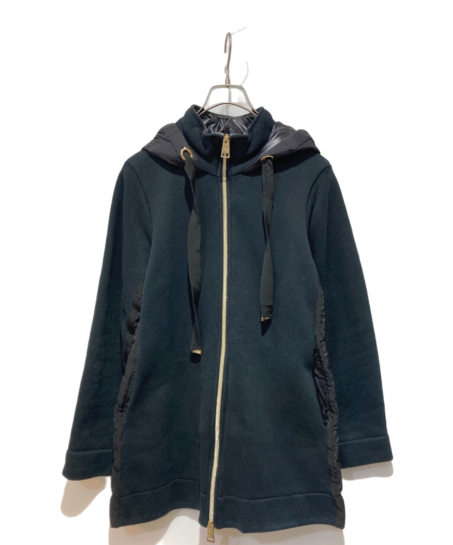 中古・古着通販】HERNO (ヘルノ) ダウン切替ジップパーカー ネイビー 