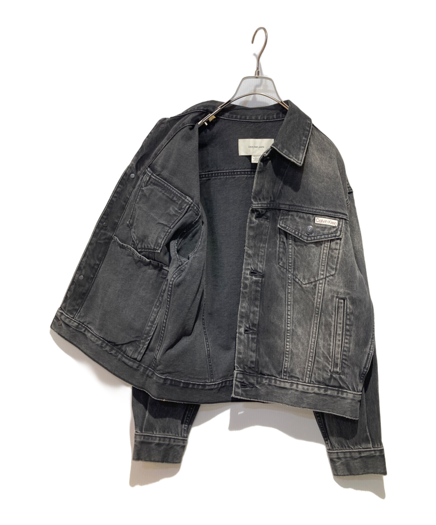 80s カルバンクライン USA製 ブラックデニム ジャケット トラッカー 中古・古着通販】Calvin Klein Jeans (カルバンクラインジーンズ