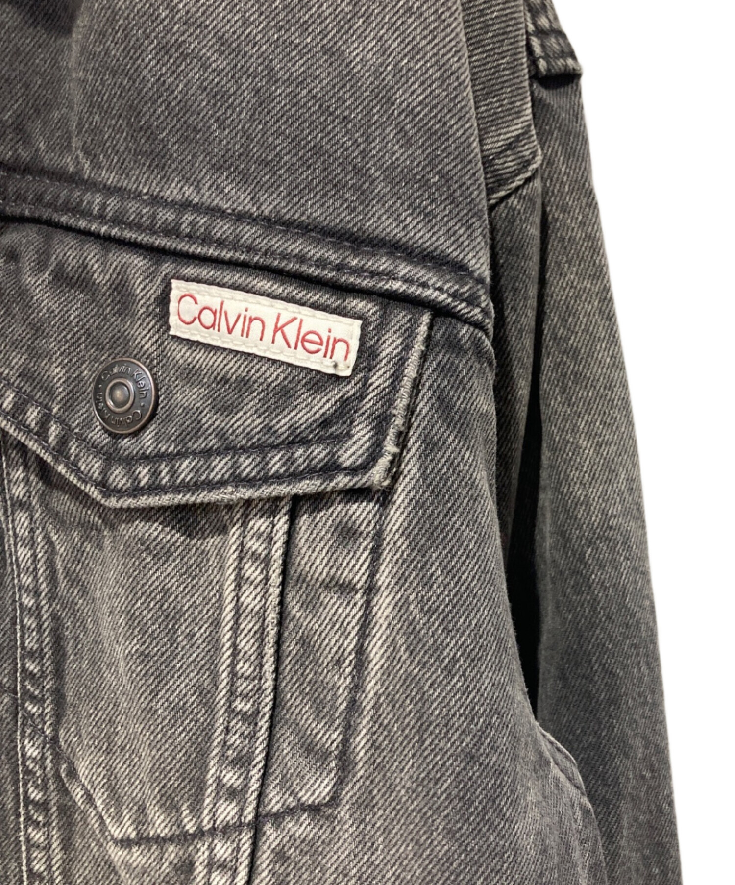 カルバンクラインジーンズ　ロゴ　ブラック　デニムトラッカージャケット　Sサイズ Calvin Klein（カルバン・クライン） デニムジャケット gジャン