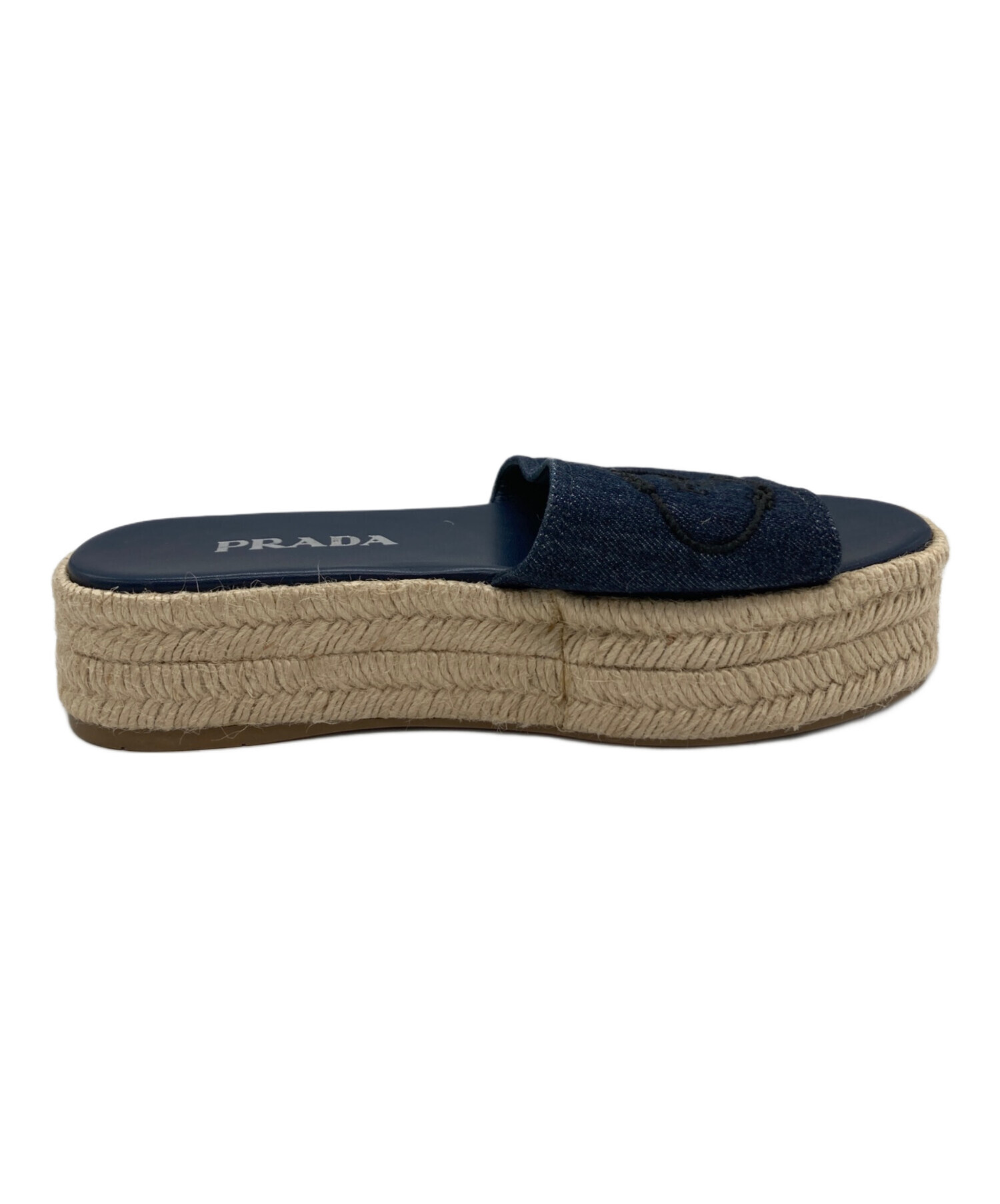 中古・古着通販】PRADA (プラダ) デニムエスパドリーユ ネイビー