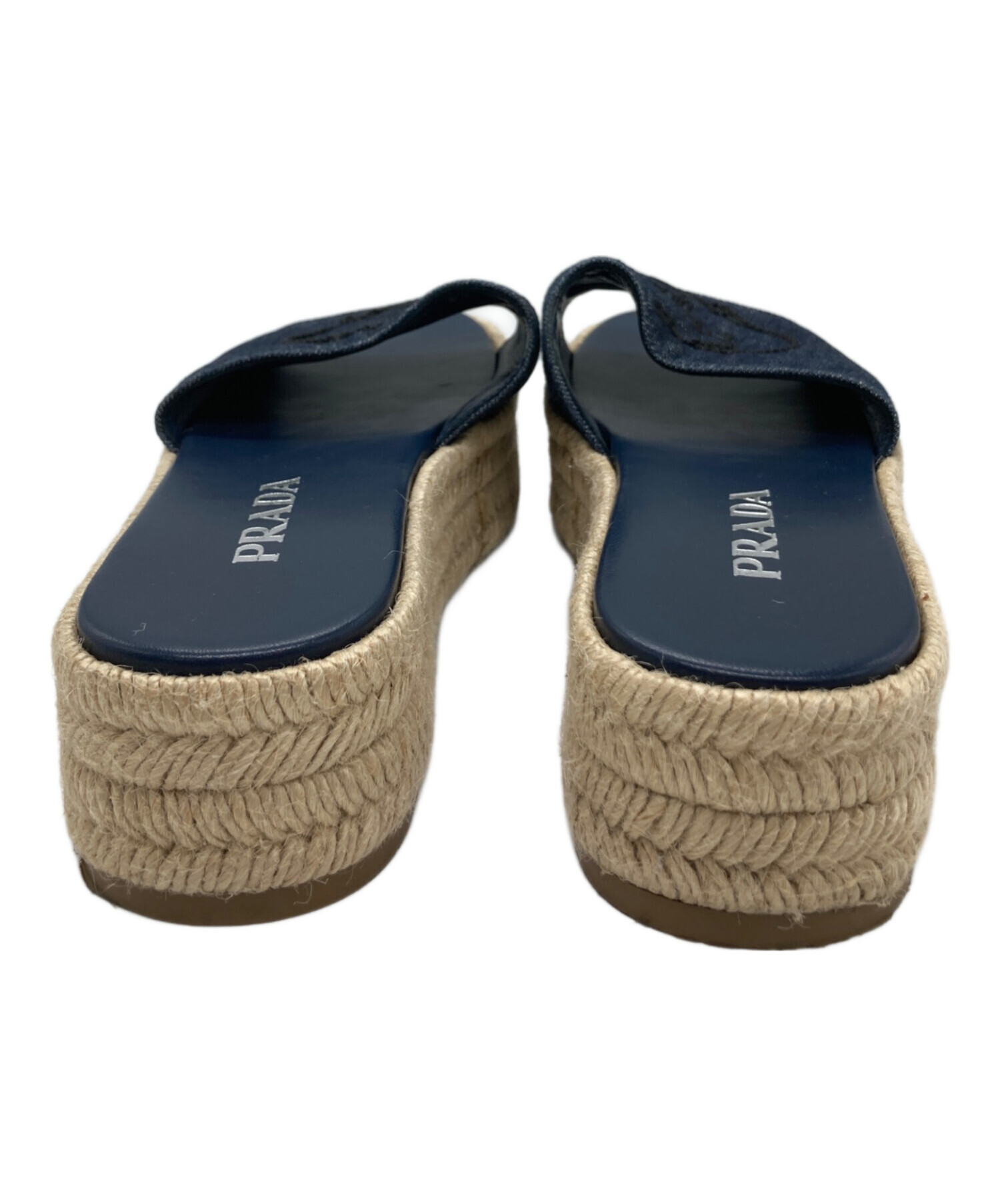 中古・古着通販】PRADA (プラダ) デニムエスパドリーユ ネイビー