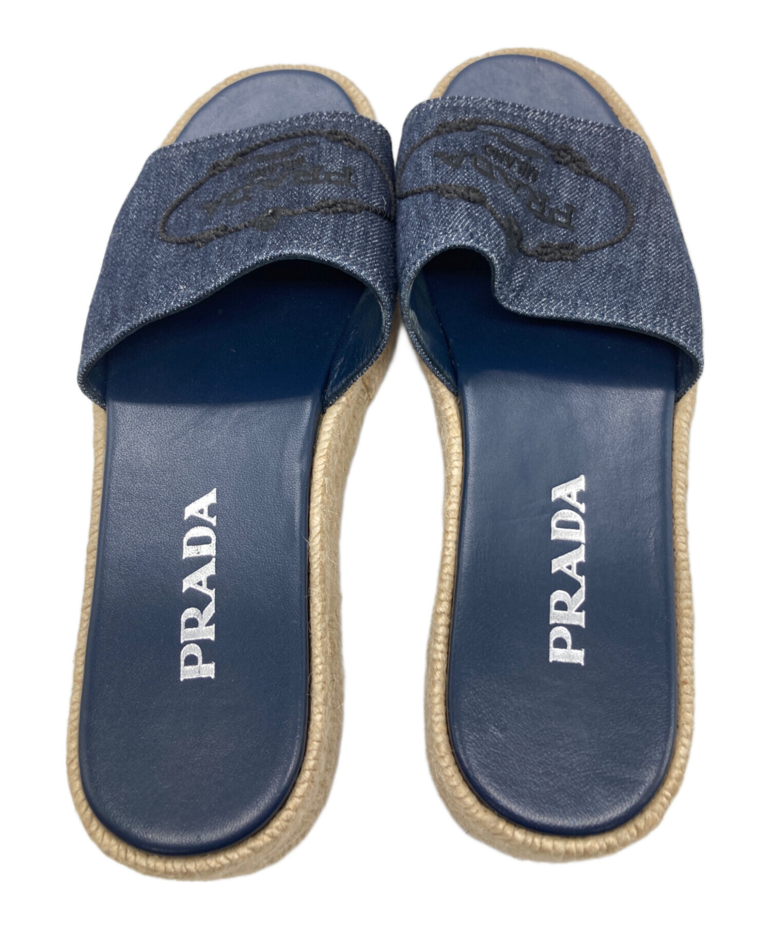 中古・古着通販】PRADA (プラダ) デニムエスパドリーユ ネイビー