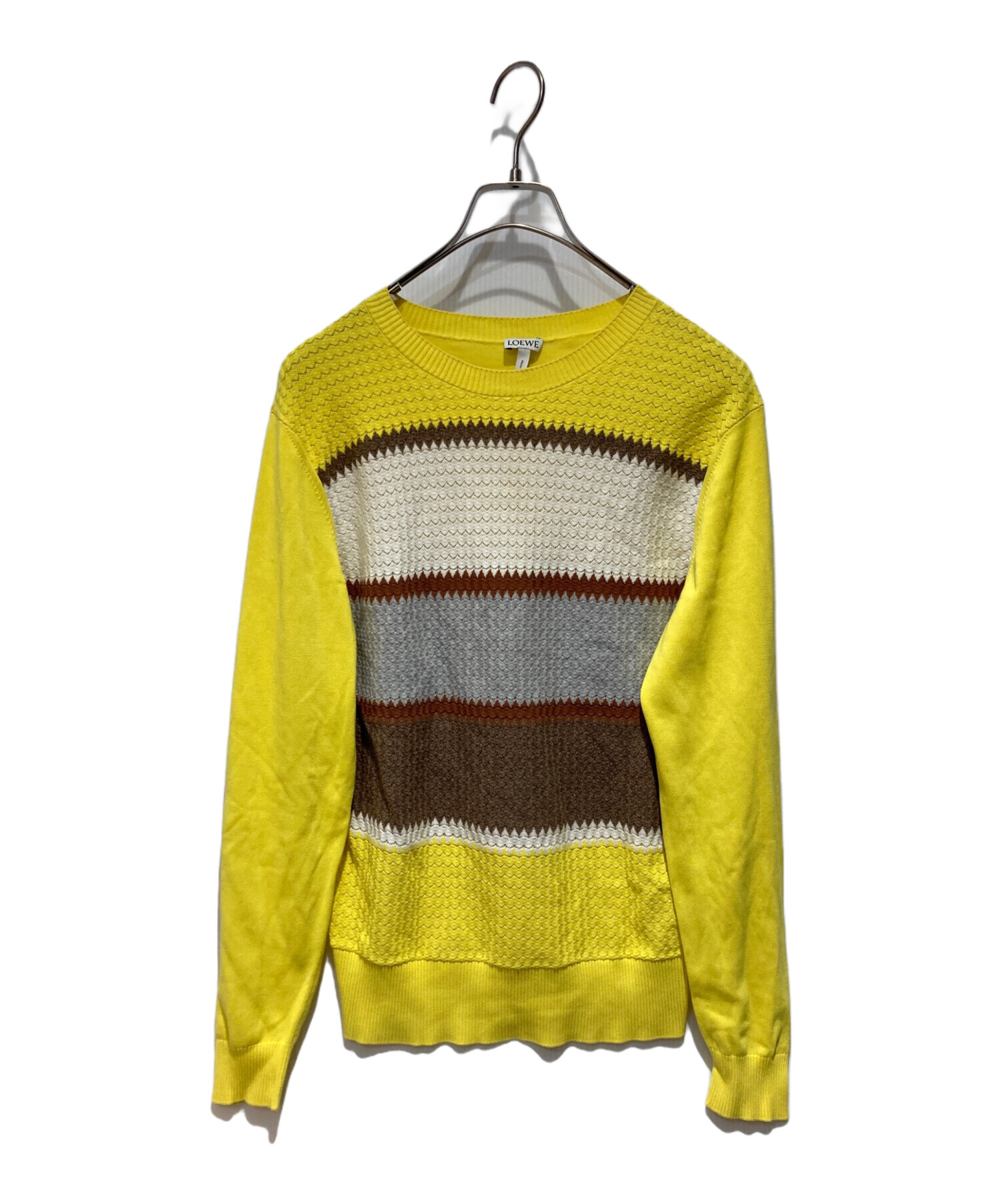 中古・古着通販】LOEWE (ロエベ) デザインニット イエロー サイズ:S