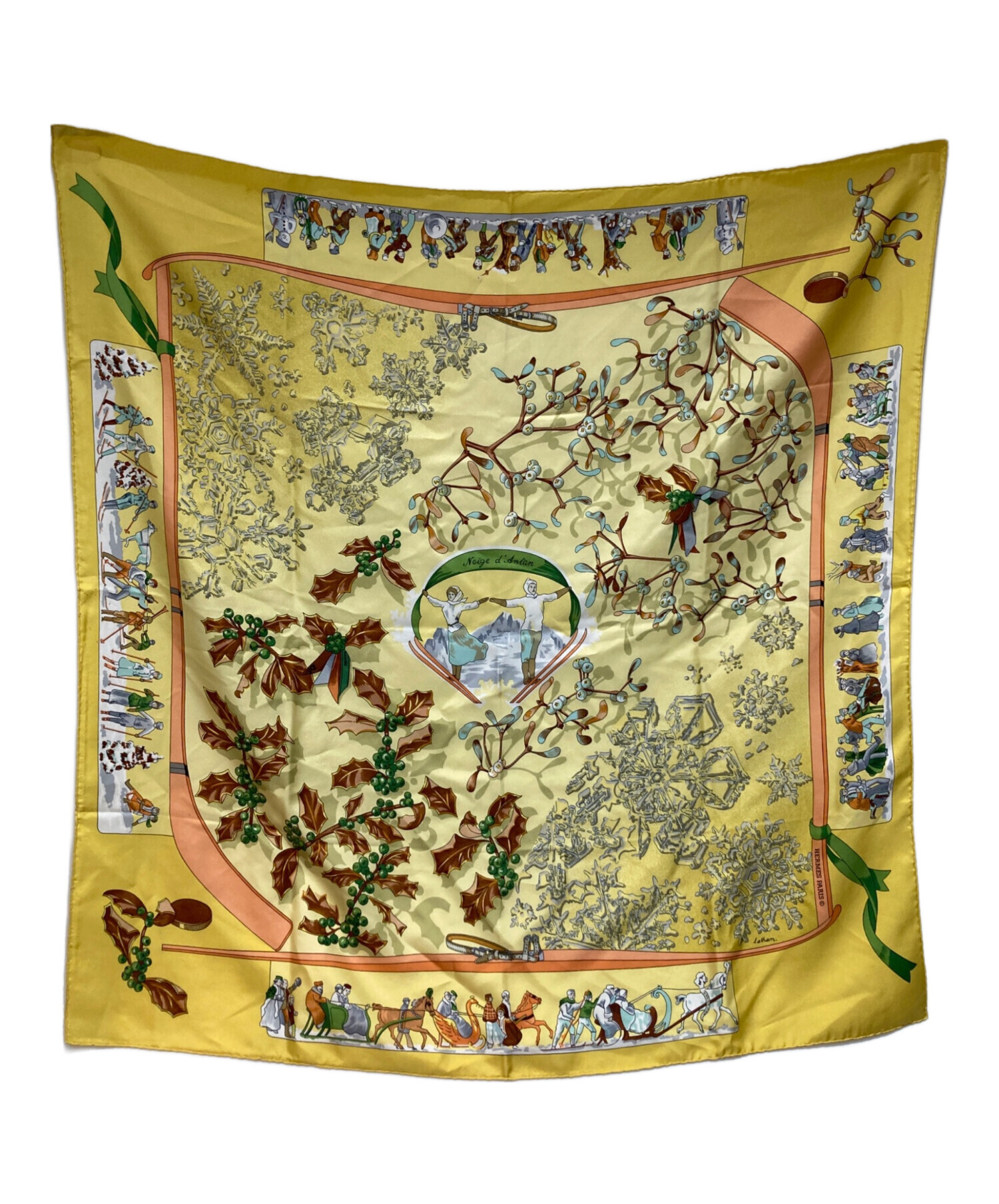 中古・古着通販】HERMES (エルメス) シルクスカーフ イエロー