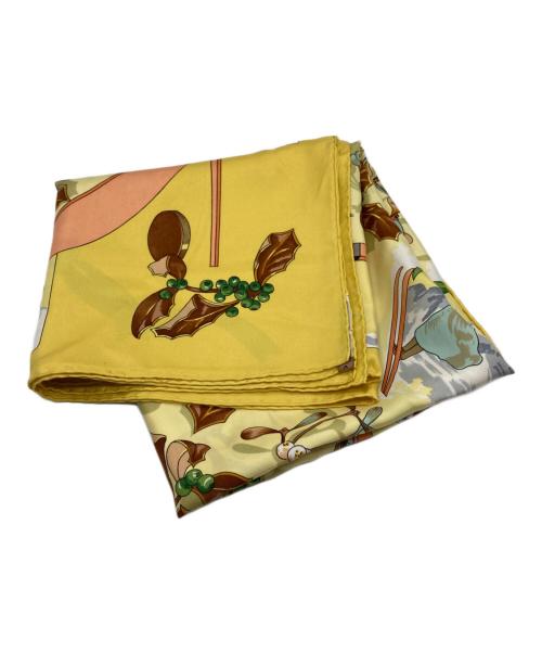 HERMES エルメス スカーフ イエロー 14063 レディース【中古】 t19444a 中古・古着通販】HERMES (エルメス) シルクスカーフ イエロー