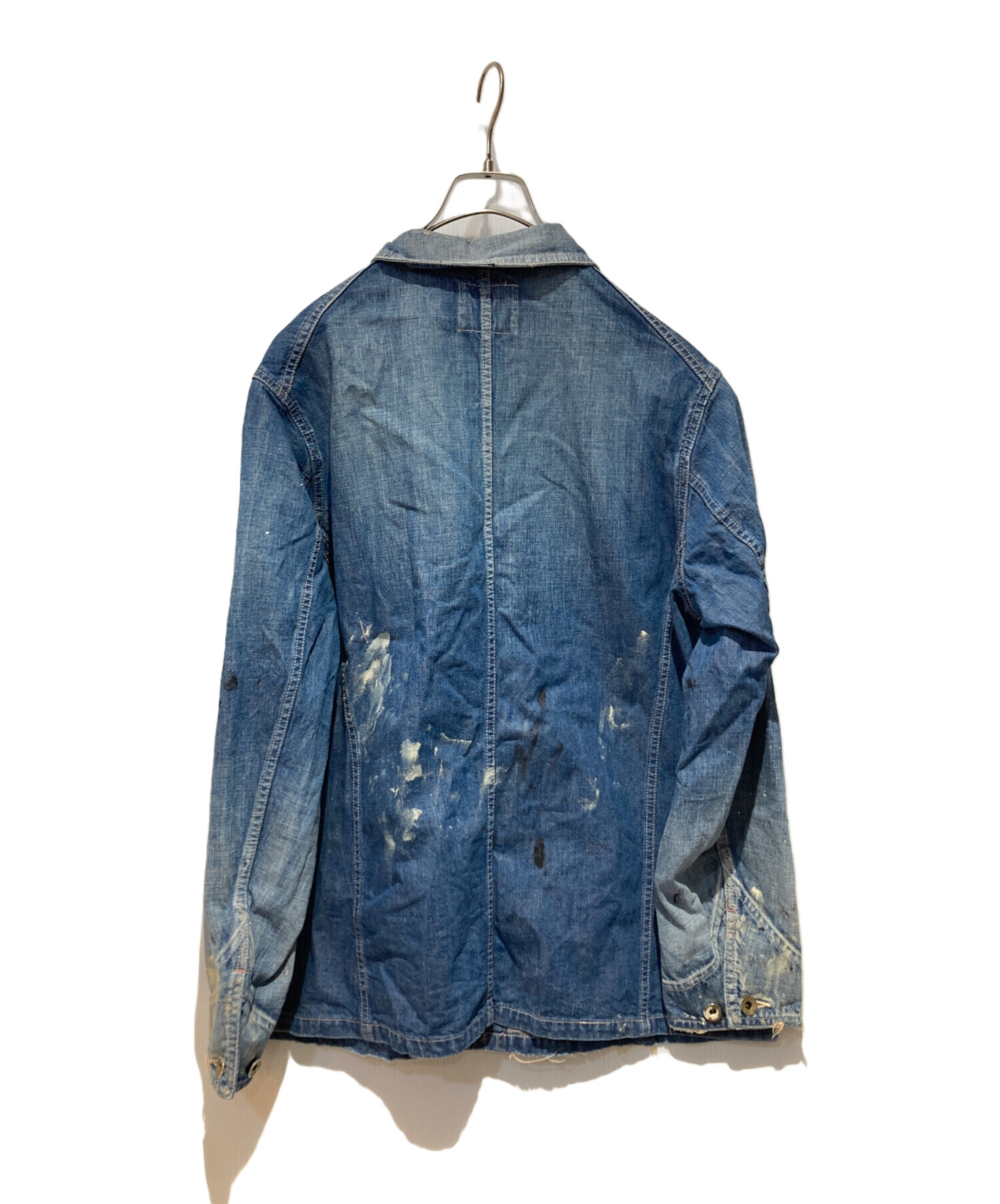 FULLCOUNT デニムカバーオール サイズ40 中古・古着通販】FULLCOUNT (フルカウント) ペンキ加工デニム