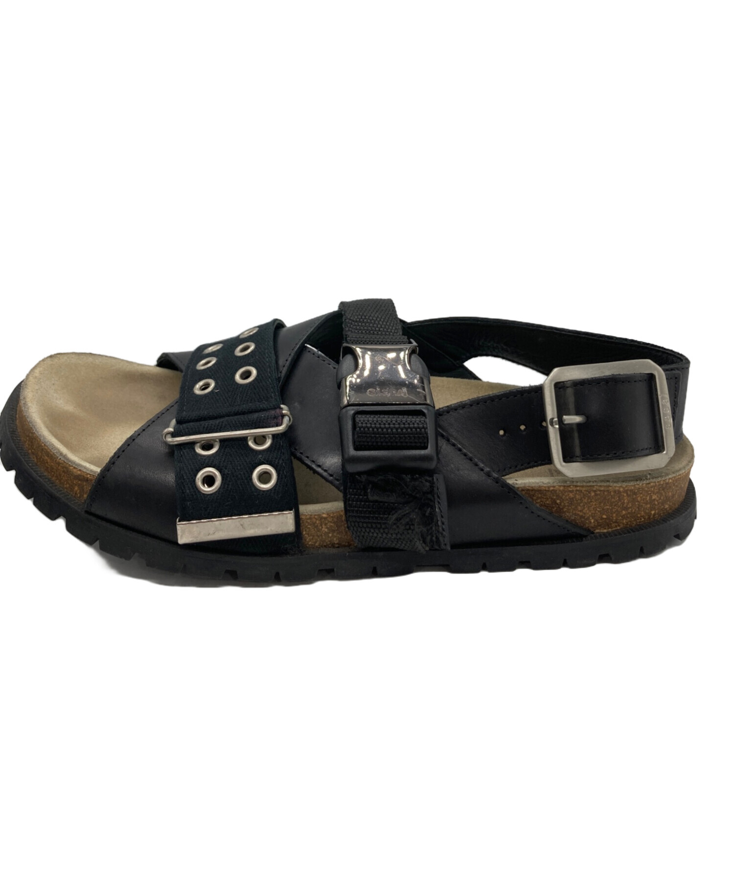 sacai A.P.C. コラボ ブラックストラップサンダル 36 中古・古着通販】sacai (サカイ) A.P.C. (アーペーセー) ストラップ