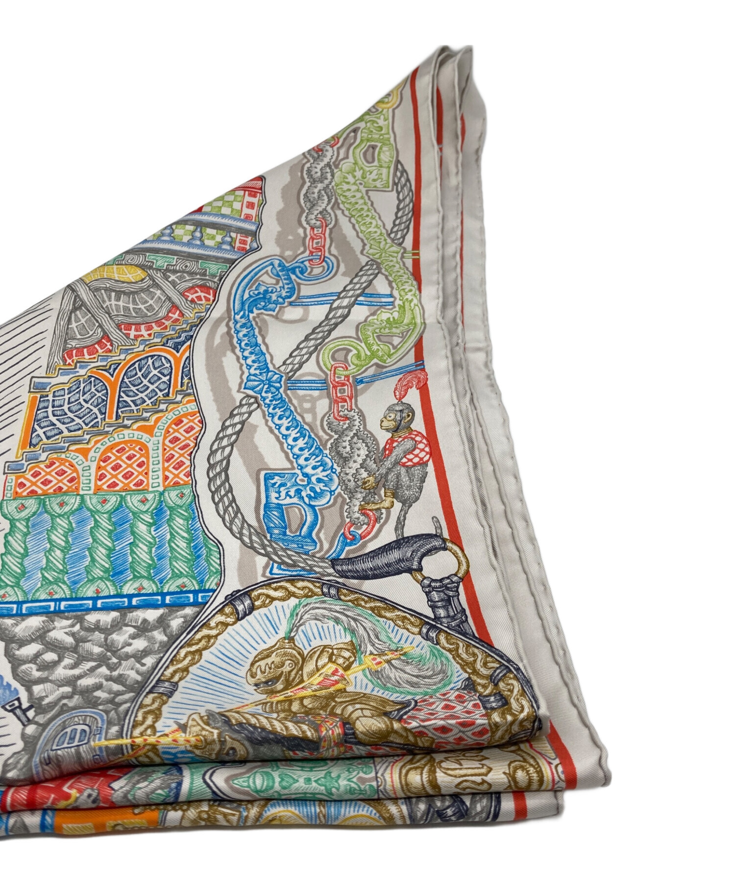 中古・古着通販】HERMES (エルメス) スカーフ グレー サイズ:90cm