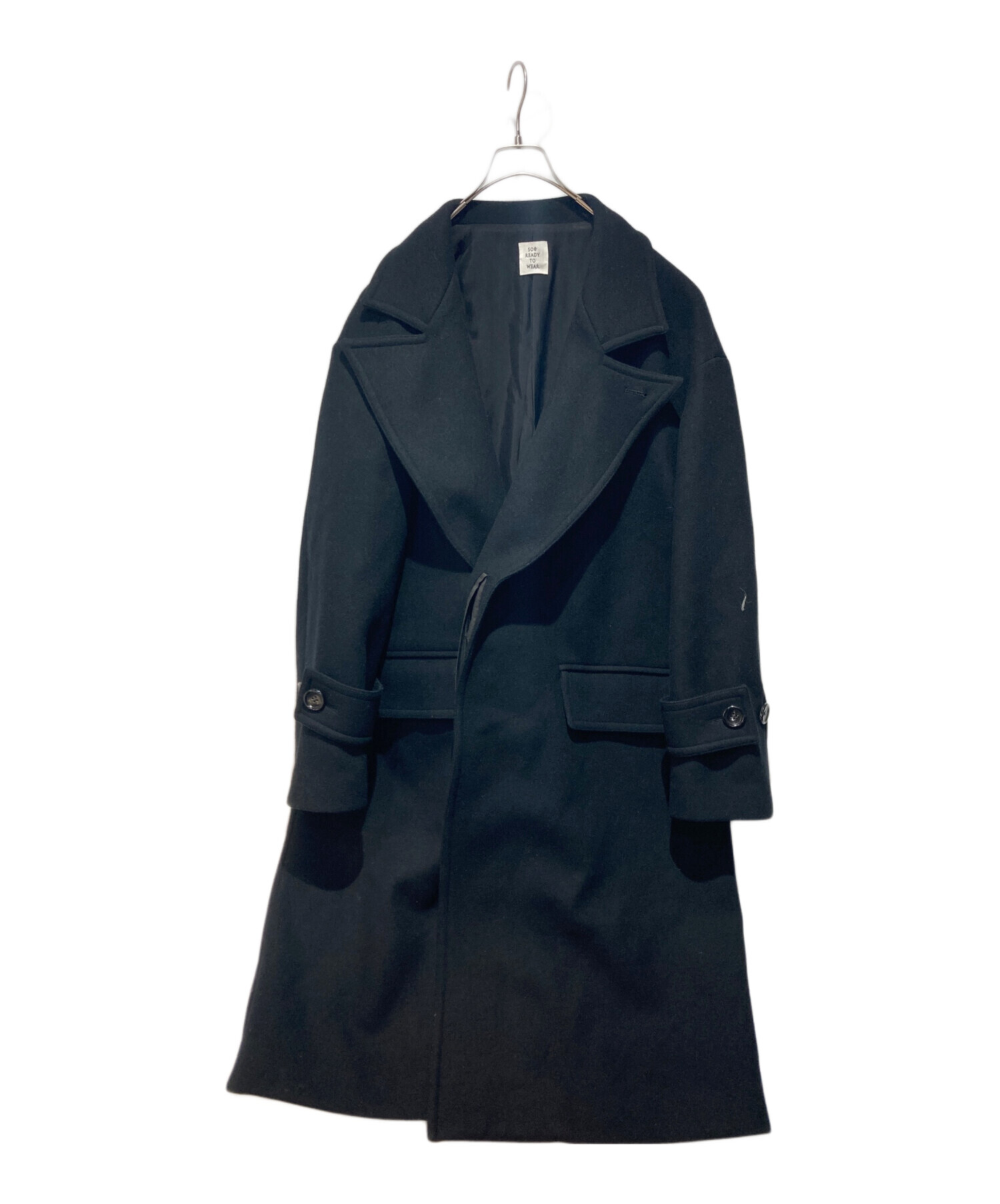 SOE Deep breasted Wool Coat　ブラック 中古・古着通販】SOE (ソーイ) Deep breasted Wool Coat ブラック
