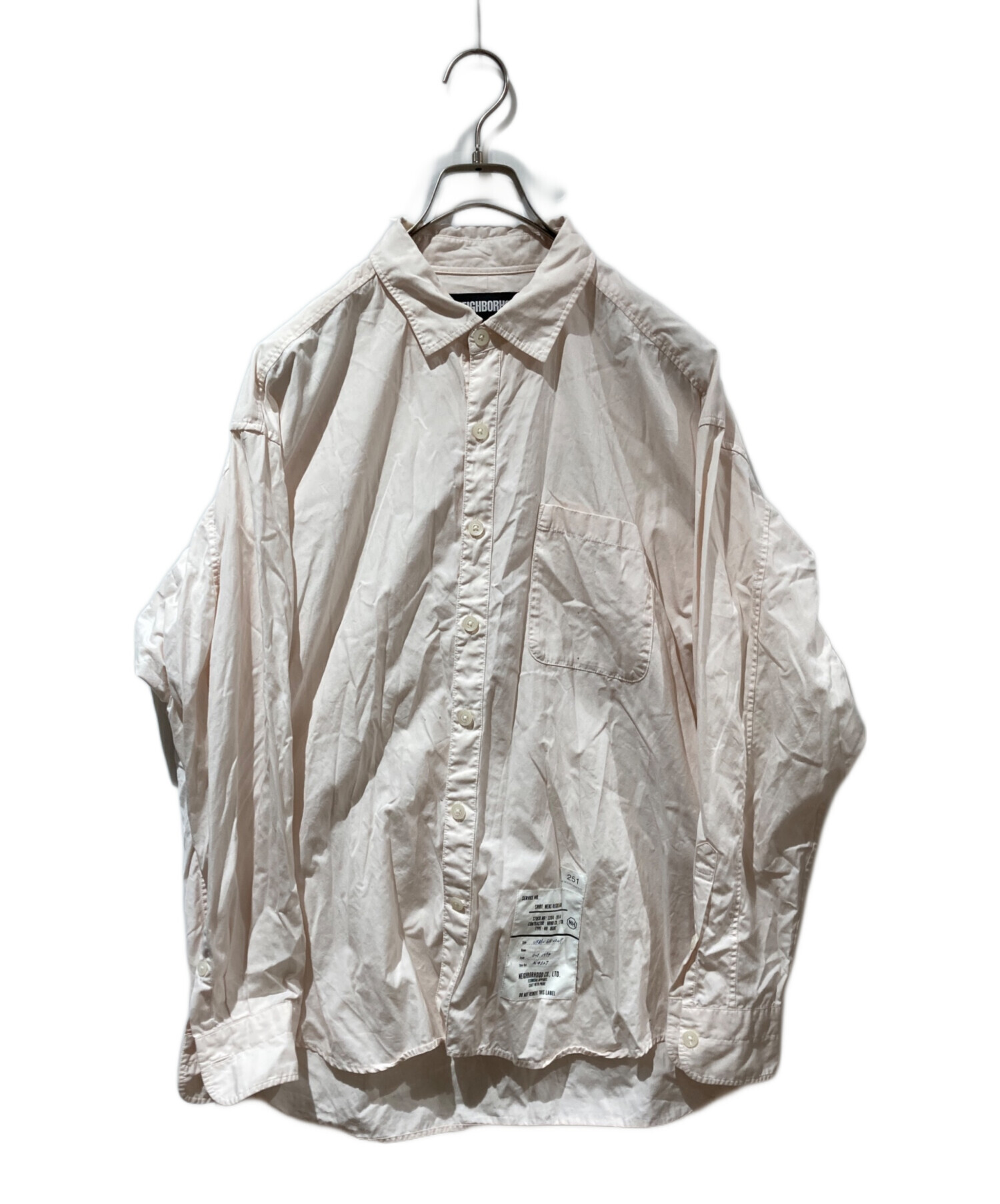 中古・古着通販】NEIGHBORHOOD (ネイバーフッド) TRAD SHIRT LS ピンク 