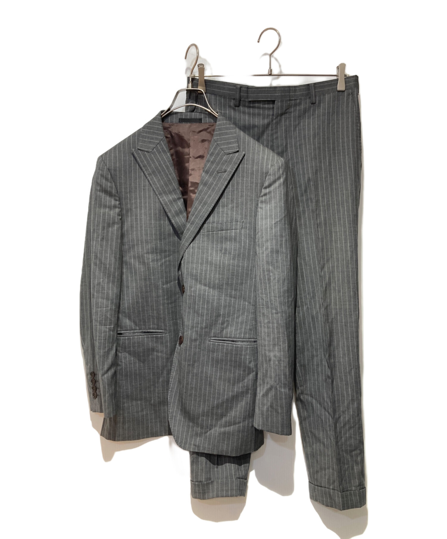 BURBERRY BLACK LABEL セットアップ　3ピース　ピンストライプ 中古・古着通販】BURBERRY BLACK LABEL (バーバリーブラックレーベル