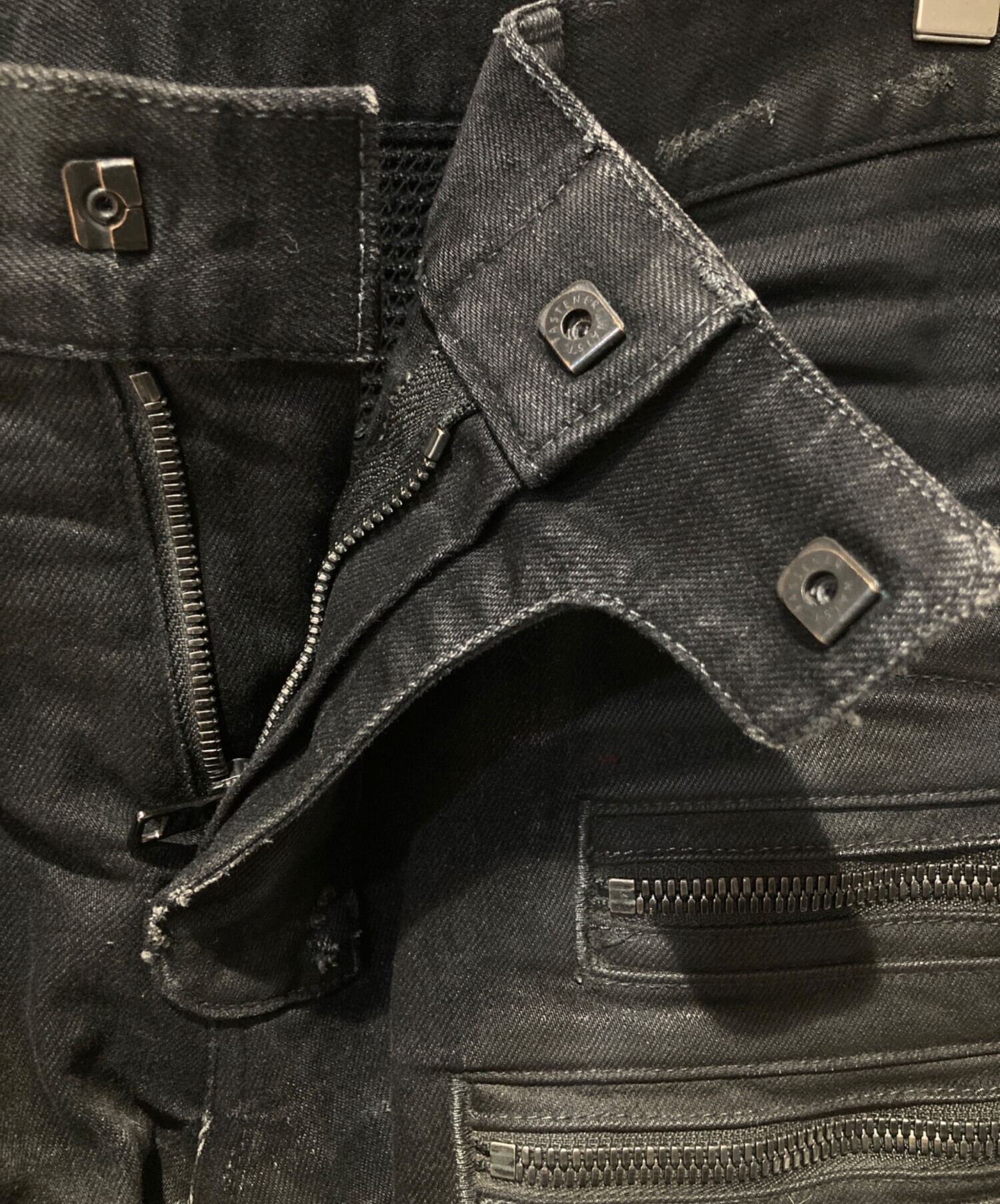 中古・古着通販】BALMAIN (バルマン) バイカーデニムパンツ ブラック