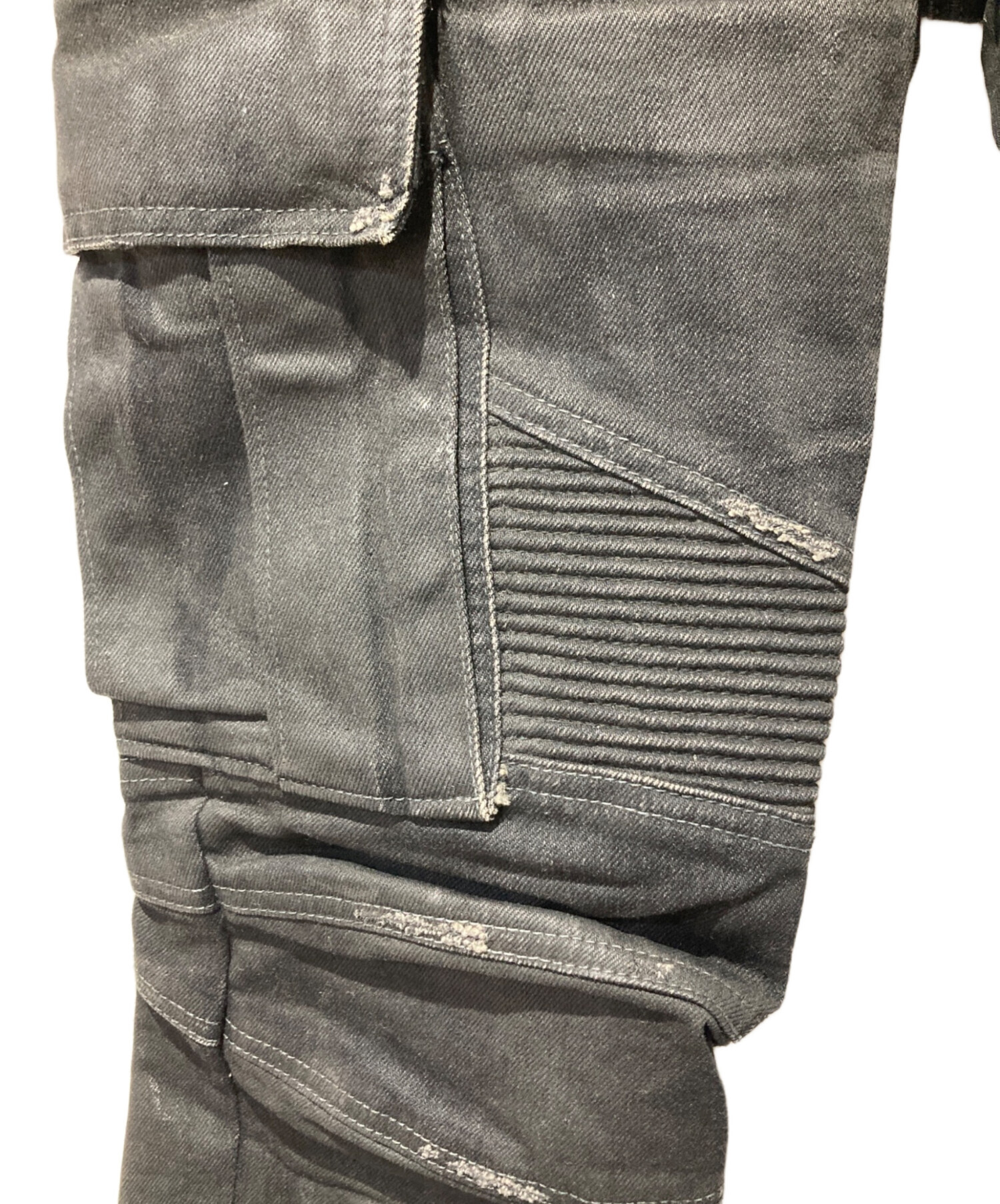 中古・古着通販】BALMAIN (バルマン) バイカーデニムパンツ ブラック