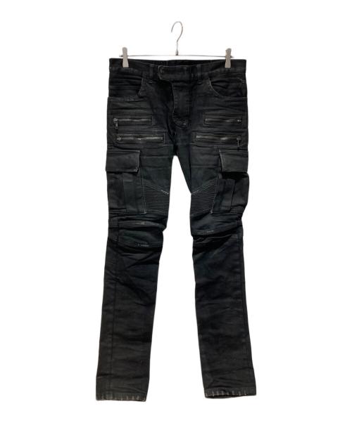 中古・古着通販】BALMAIN (バルマン) バイカーデニムパンツ ブラック