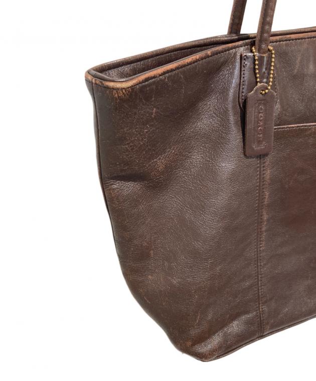 中古・古着通販】COACH (コーチ) レザートートバッグ ブラウン