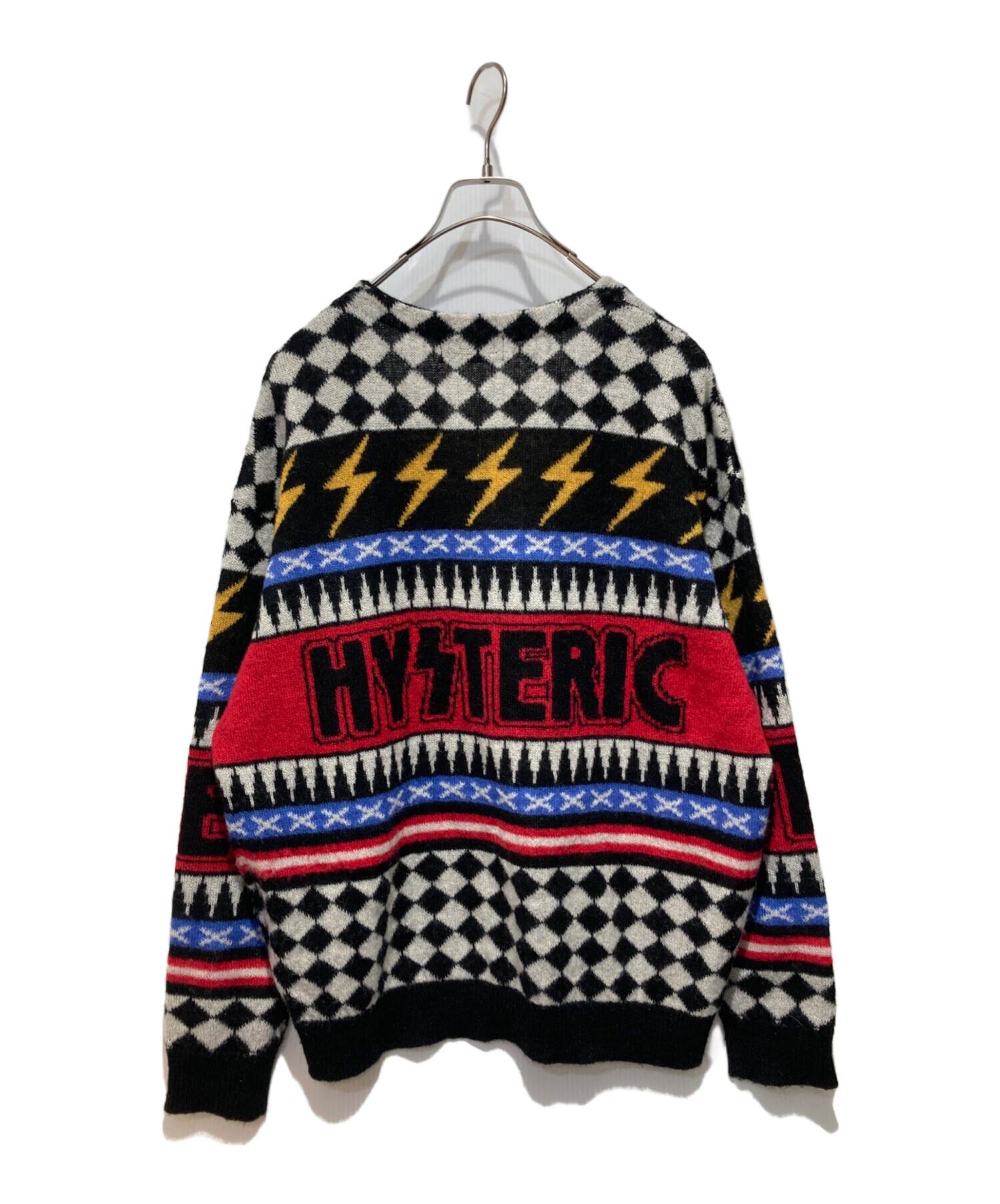 ヒステリックグラマーTHUNDER柄ジャカード カーディガン美品 中古・古着通販】Hysteric Glamour (ヒステリックグラマー) THUNDER柄