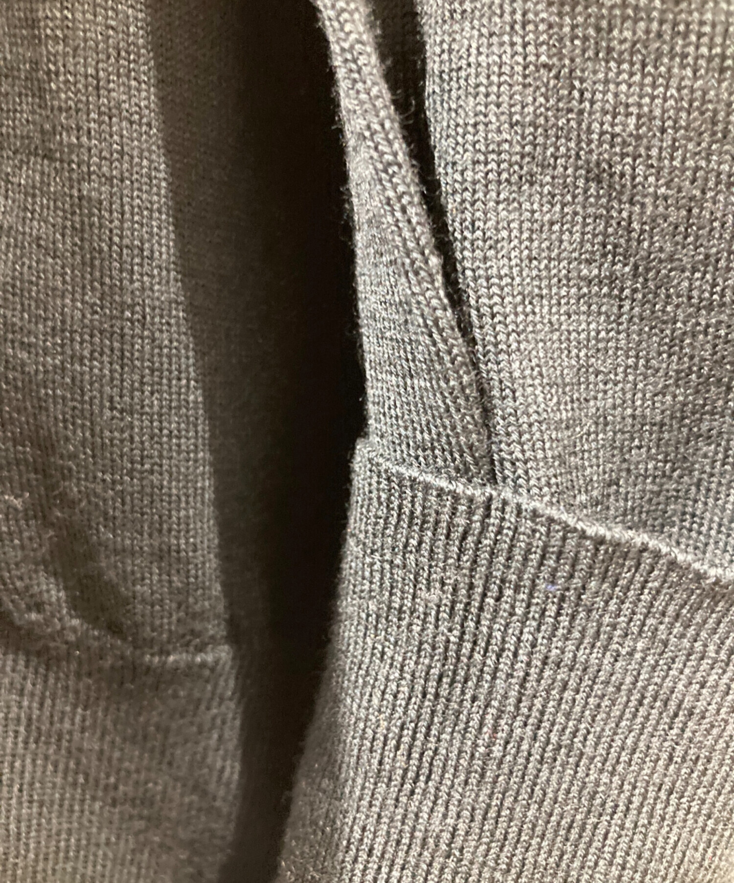 中古・古着通販】HERMES (エルメス) ニットポロシャツ ブラック サイズ