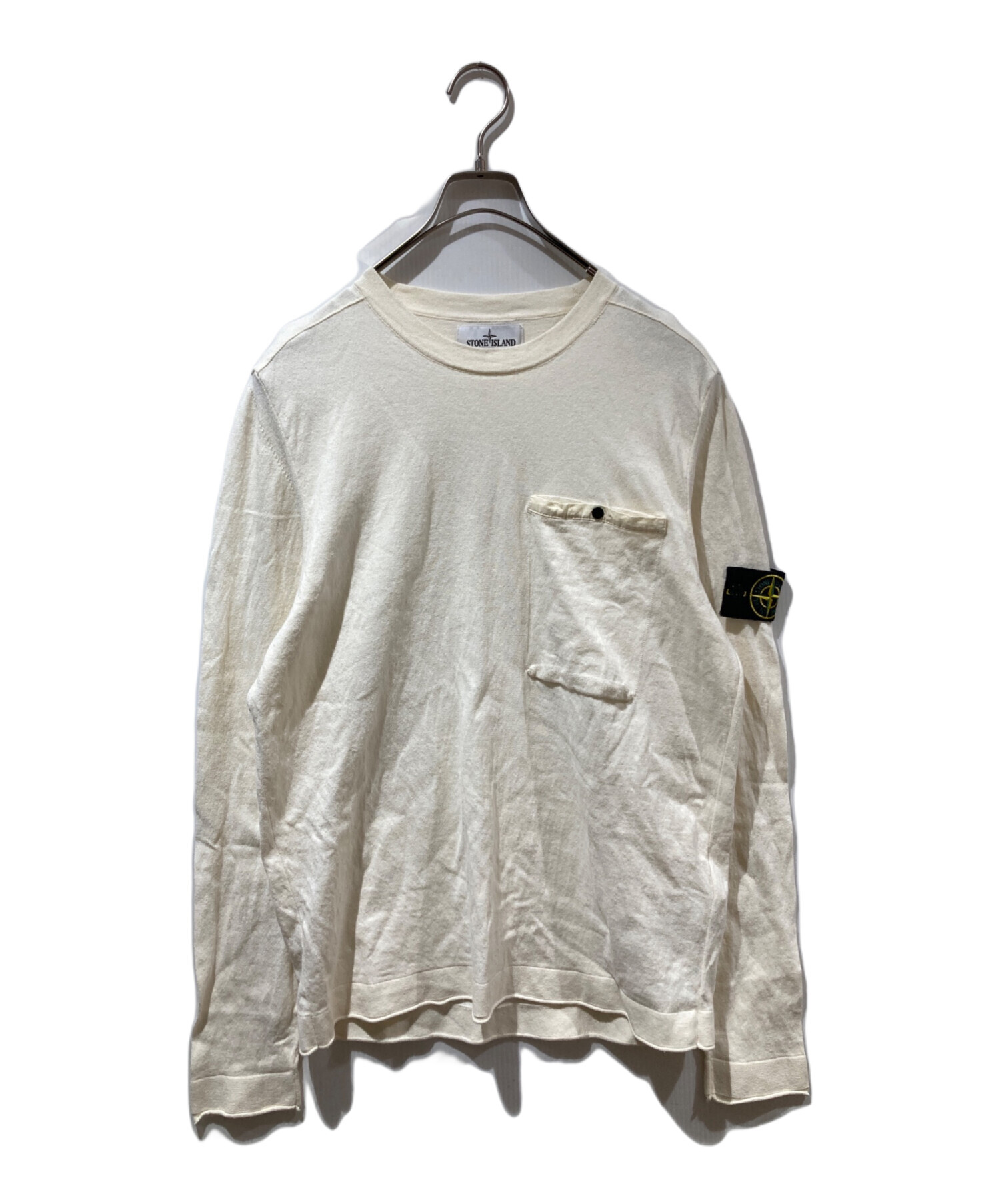 ブランドサイト通販 Stone Island アイボリー クルーネックセーター