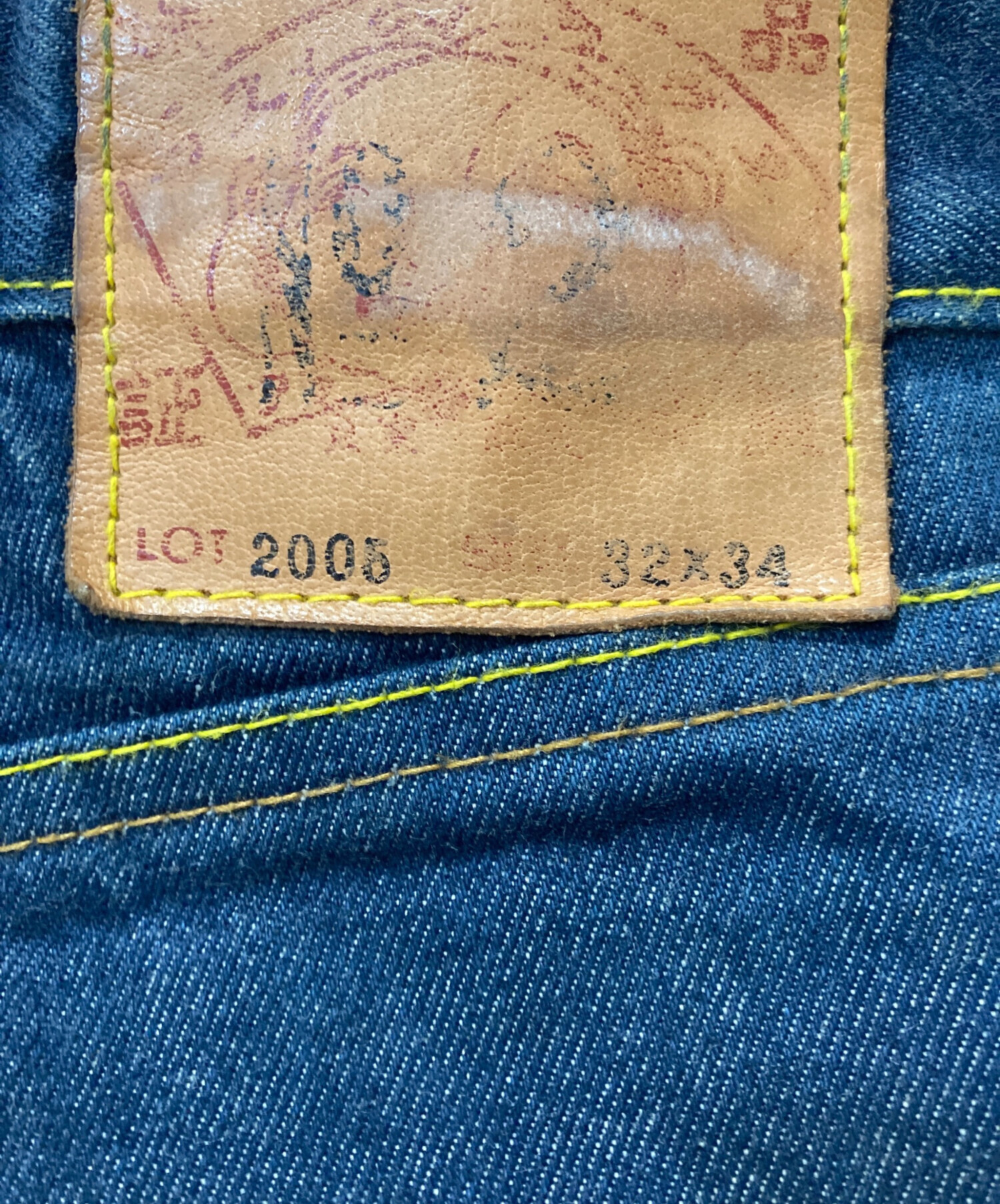 中古・古着通販】EVISU (エヴィス) ペイントデニムパンツ インディゴ