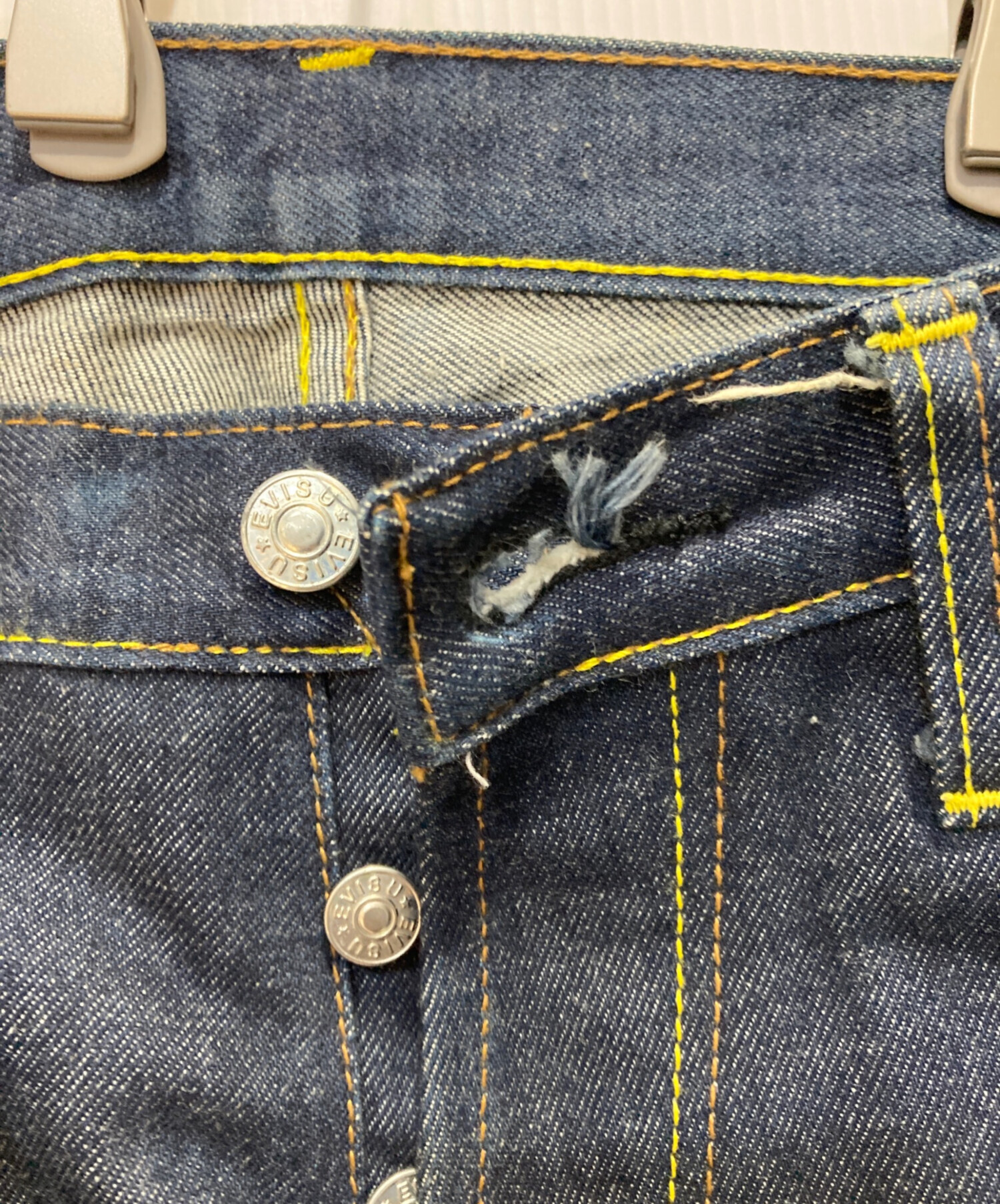 中古・古着通販】EVISU (エヴィス) ペイントデニムパンツ インディゴ