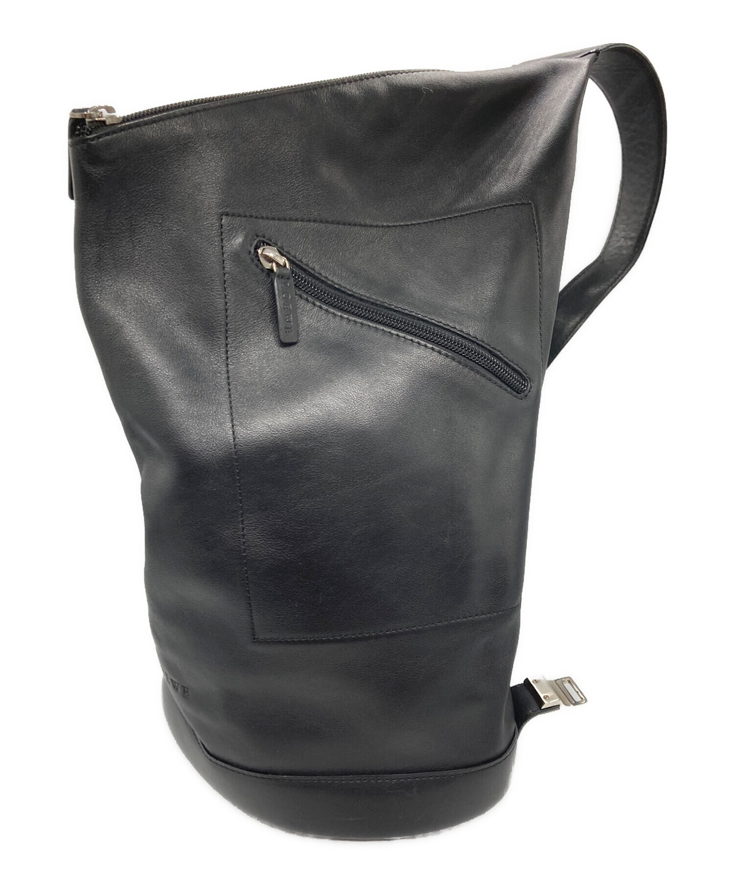 中古・古着通販】LOEWE (ロエベ) レザーボディバッグ ブラック