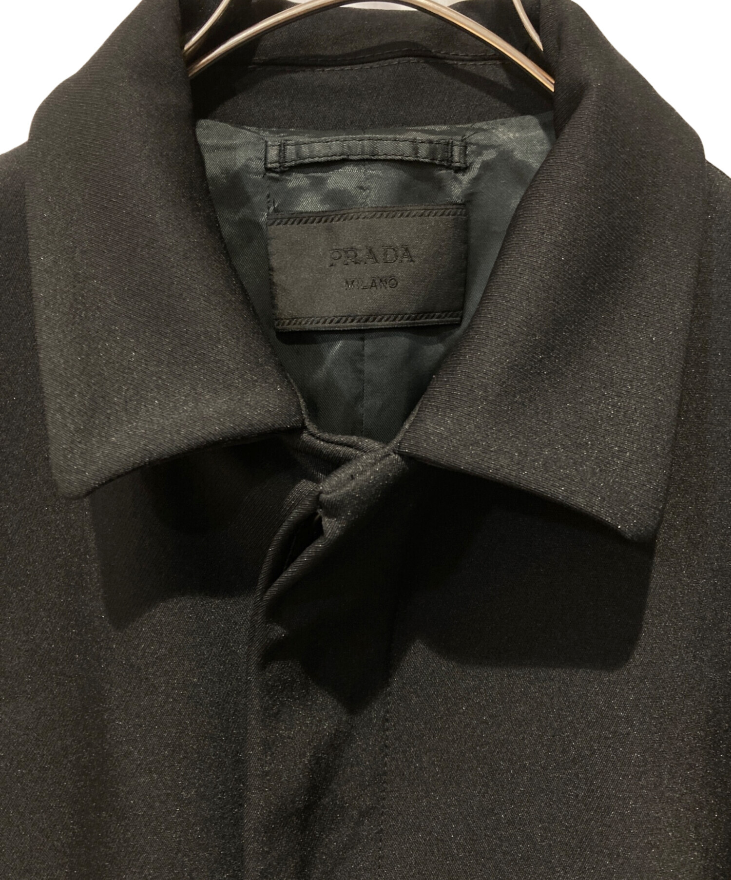中古・古着通販】PRADA (プラダ) 比翼コート ブラック サイズ:44