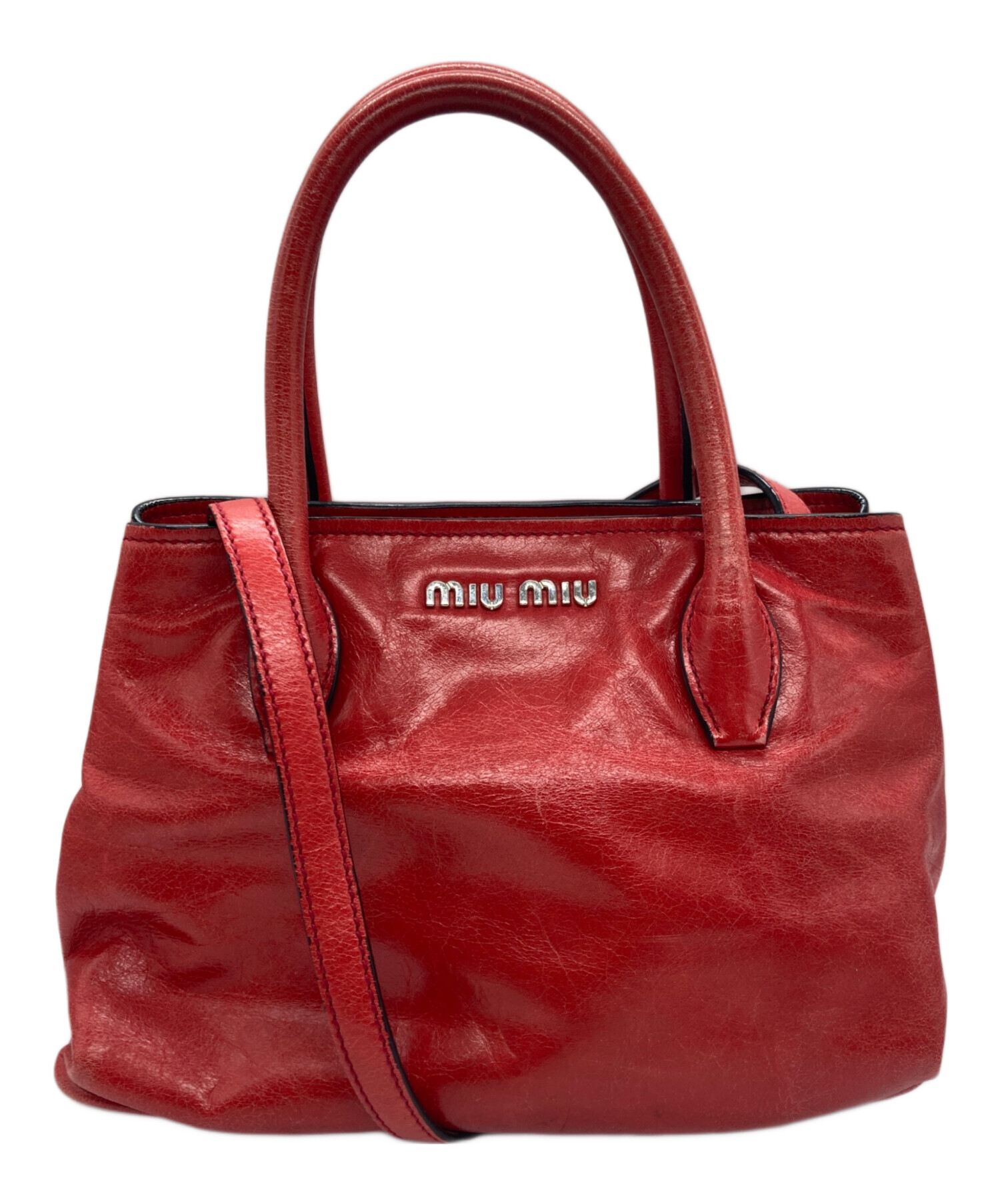 中古・古着通販】MIU MIU (ミュウミュウ) ハンドバッグ レッド
