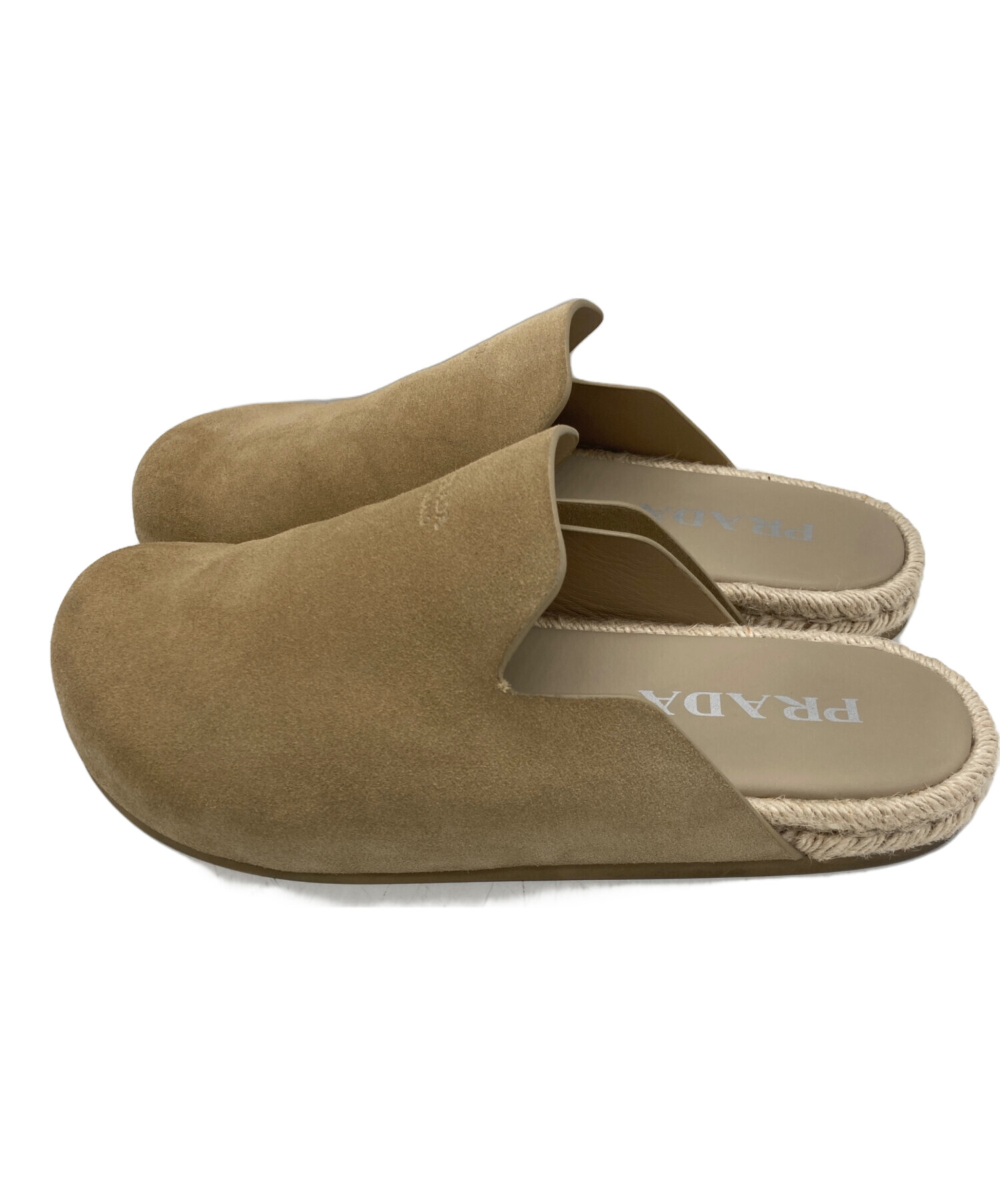 中古・古着通販】PRADA (プラダ) スウェードミュール ベージュ サイズ