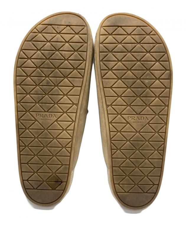 中古・古着通販】PRADA (プラダ) スウェードミュール ベージュ サイズ