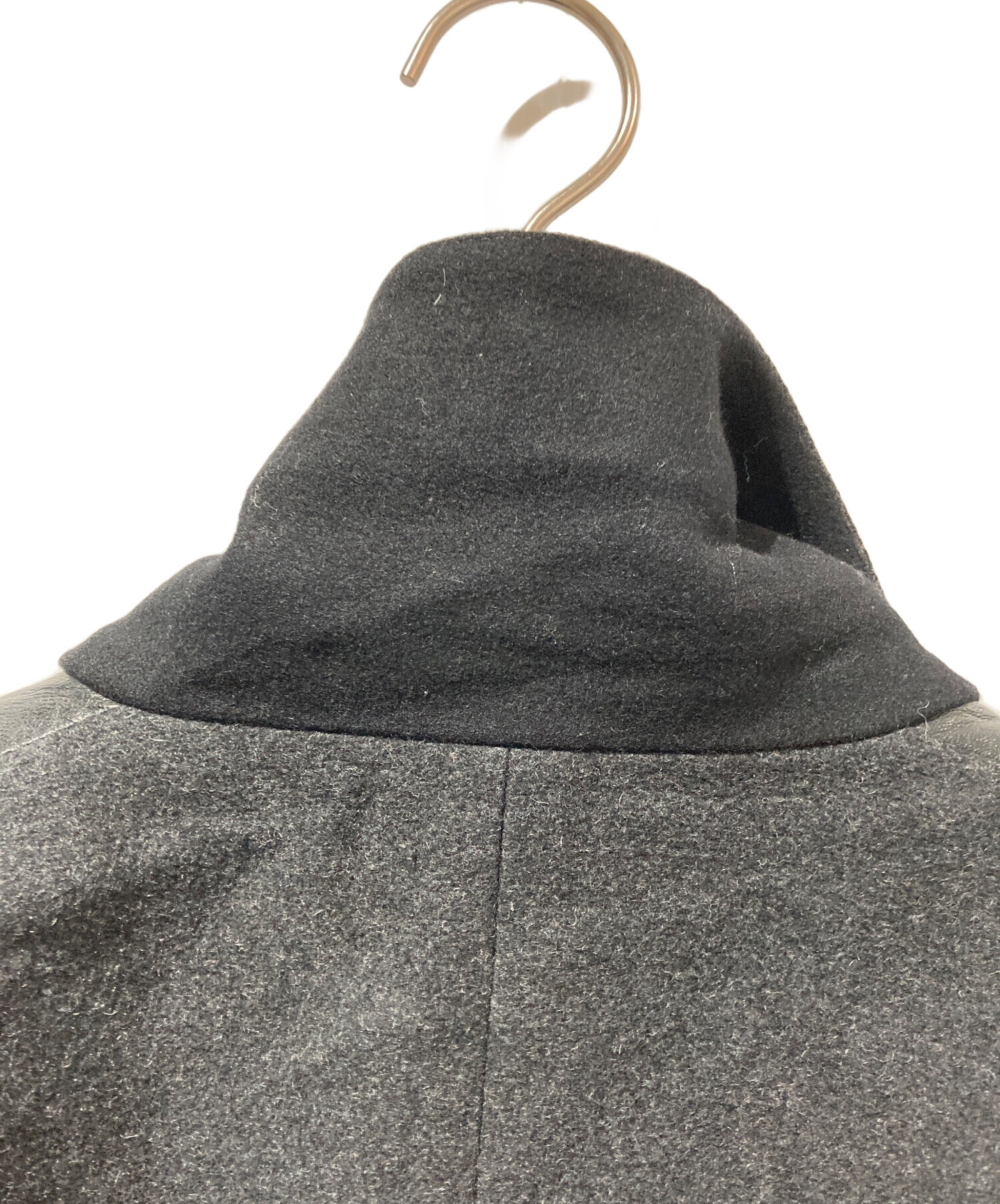 中古・古着通販】DIESEL (ディーゼル) レザー切り替えチェスターコート