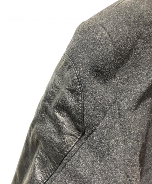 中古・古着通販】DIESEL (ディーゼル) レザー切り替えチェスターコート