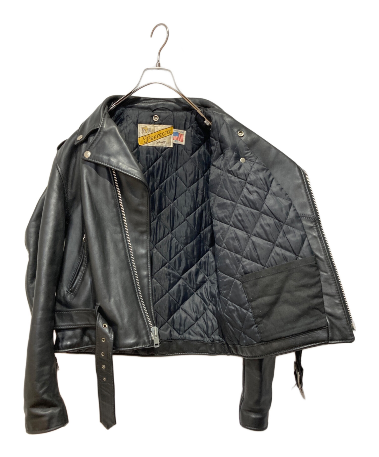 Schott70's ダブルライダースジャケット サイズ42 中古・古着通販】Schott (ショット) ダブルライダースジャケット