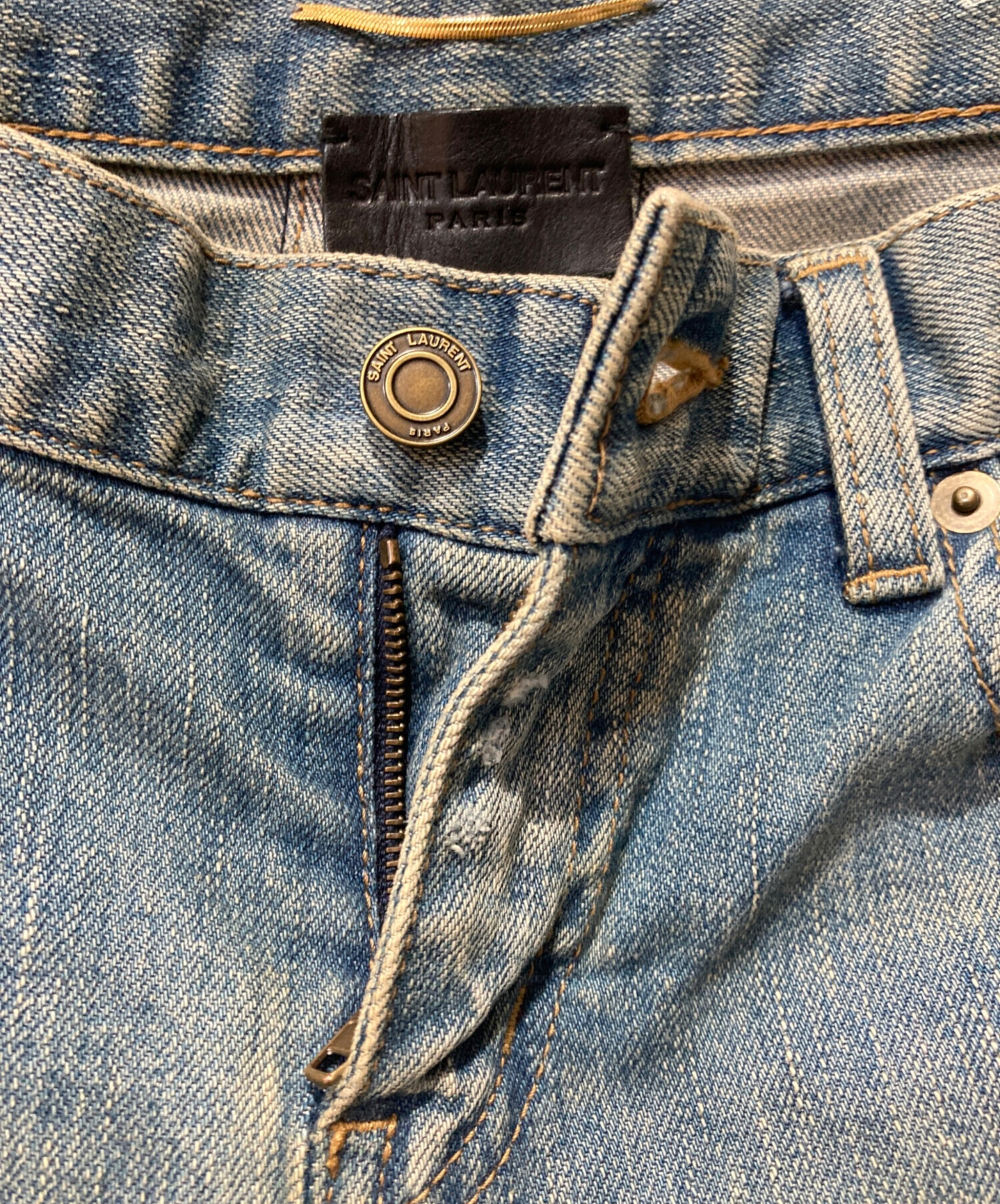 Saint Laurent paris デストロイ加工デニム size28 中古・古着通販】Saint Laurent Paris (サンローランパリ) デストロイ