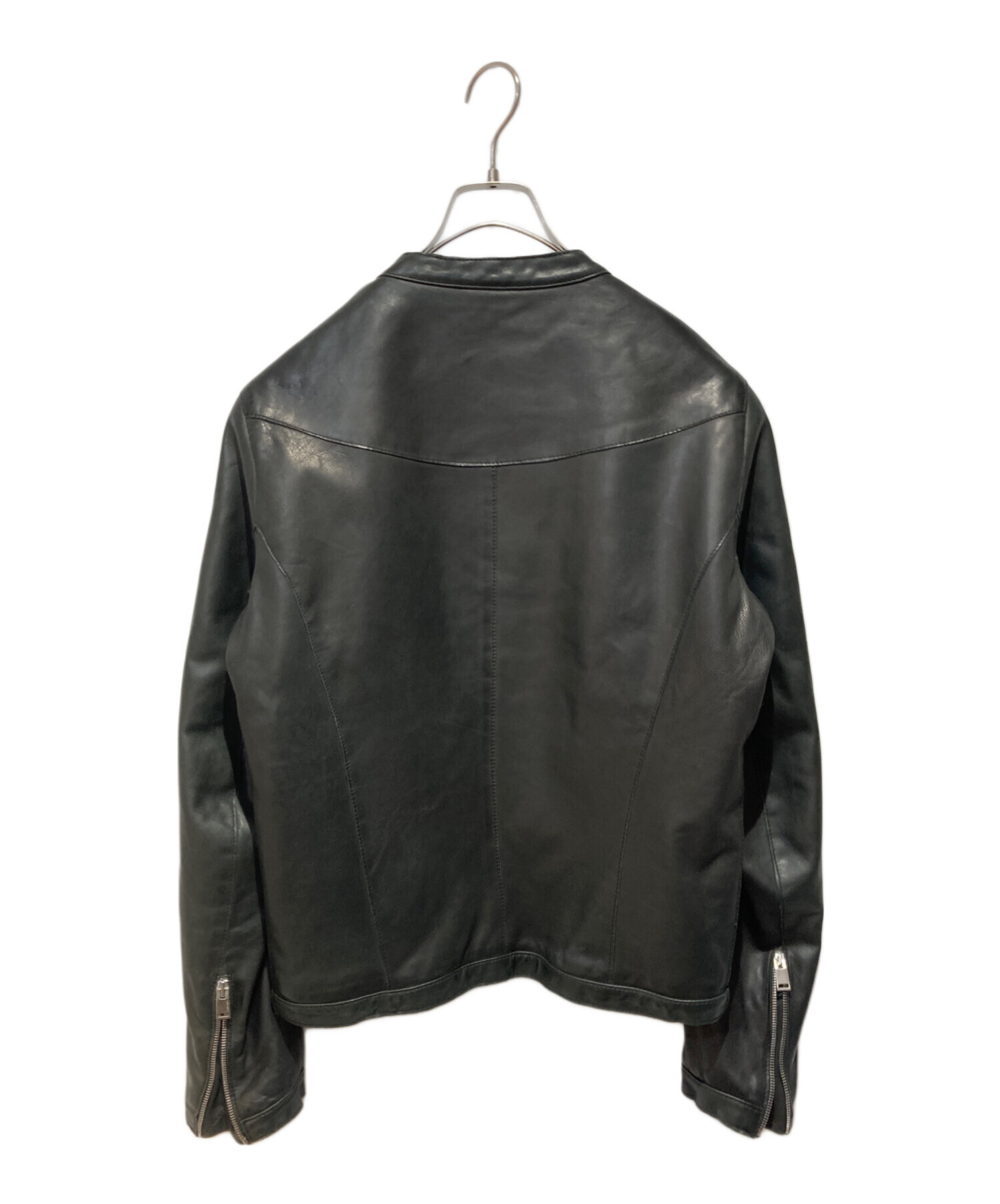 かずイタリアDELANレザー シングルライダースジャケット 中古・古着通販】Delan (デラン) ラムレザー シングルライダース