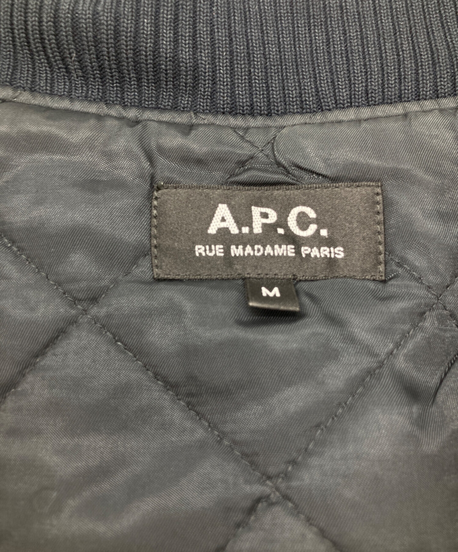 中古・古着通販】A.P.C. (アーペーセー) 中綿MA-1ジャケット ネイビー