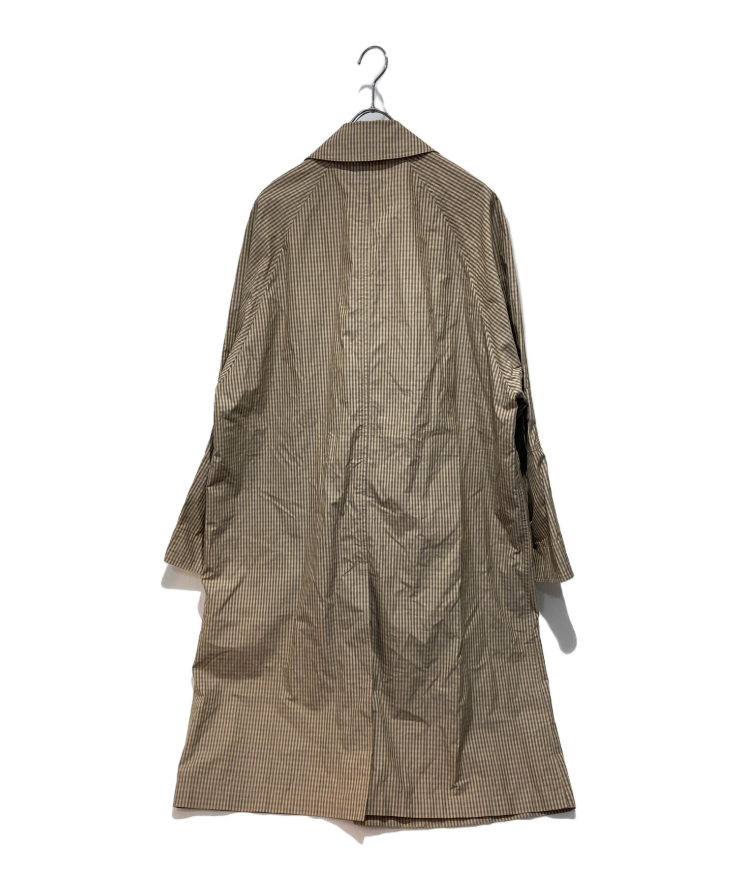 AURALEE FINX WEATHER CLOTH CHECK COAT