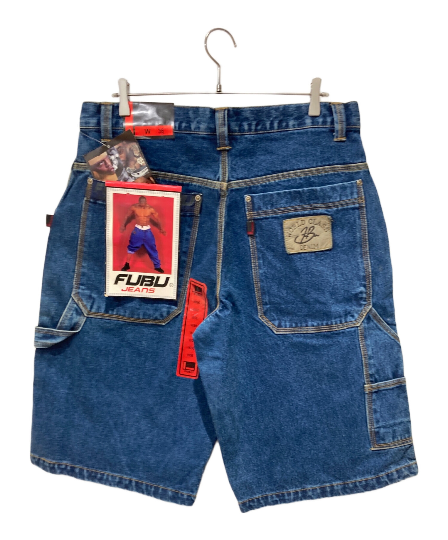 中古・古着通販】FUBU (フブ) デニムハーフパンツ インディゴ サイズ 