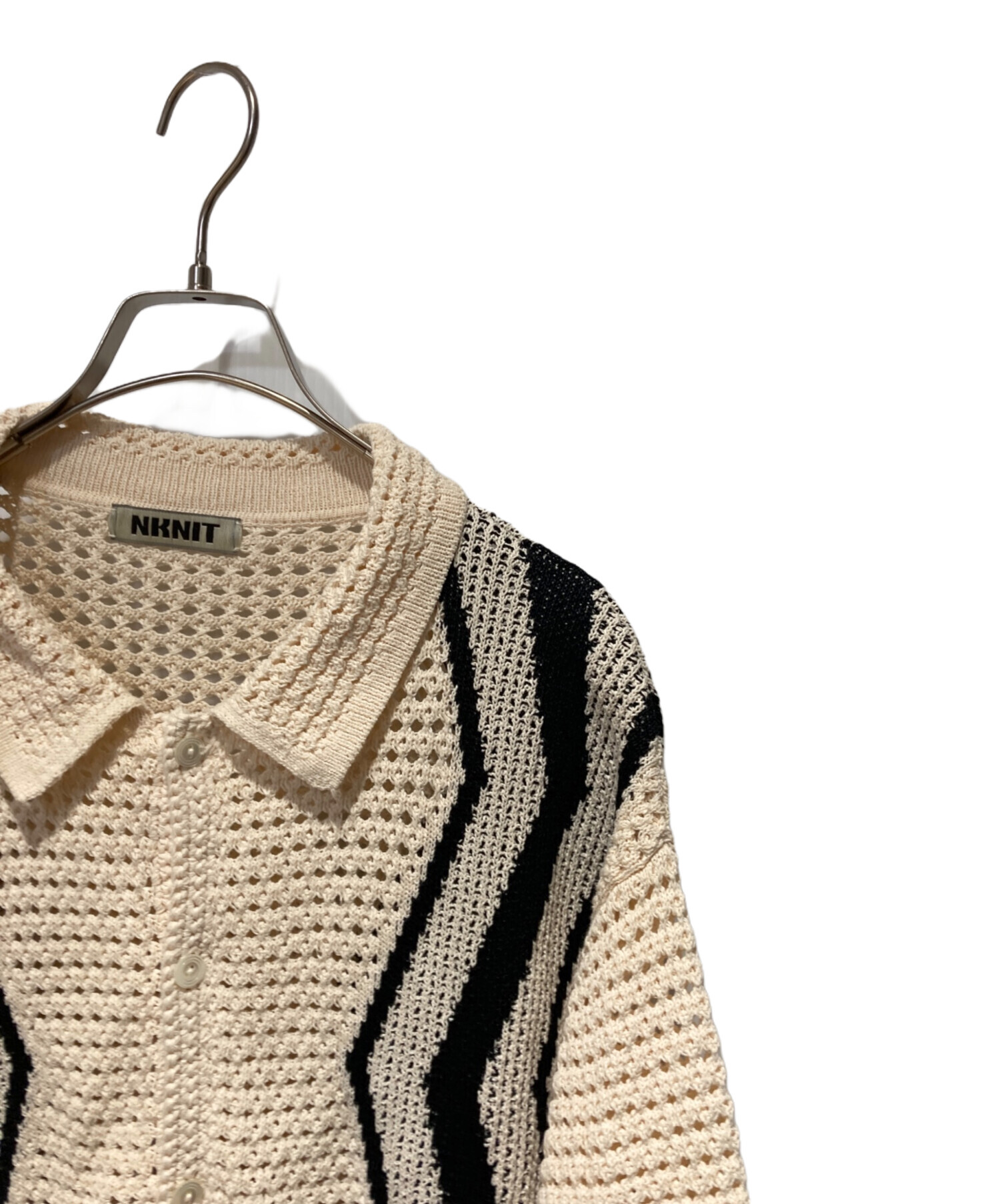 中古・古着通販】NKNIT (ンニット) S/Sジャガードニットシャツ 