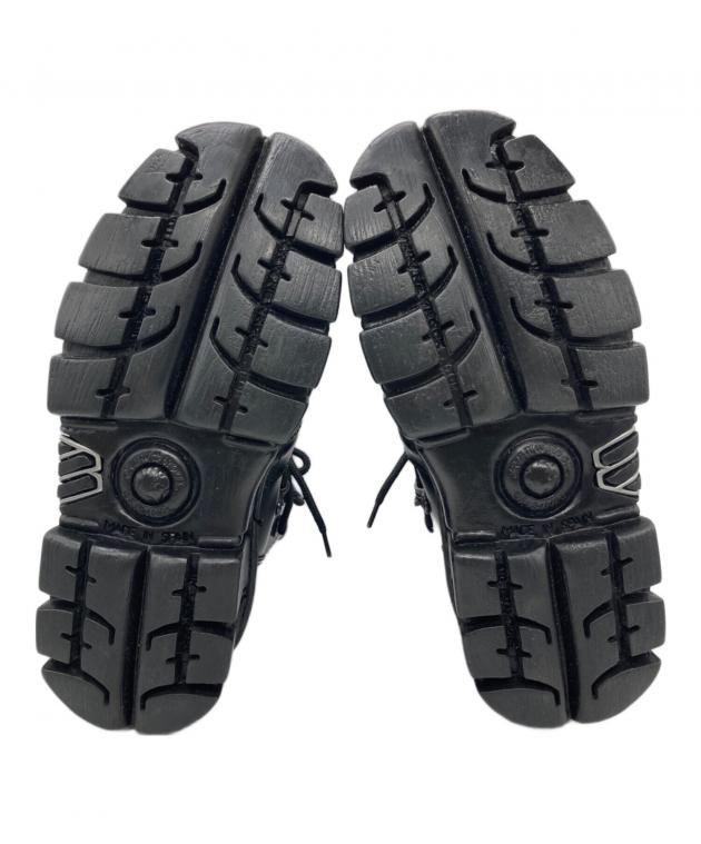 NEW ROCK ニューロック厚底ブーツ 黒 ゴシック パンクEUサイズ38 中古・古着通販】NEW ROCK (ニューロック) 厚底ベルトデザインブーツ